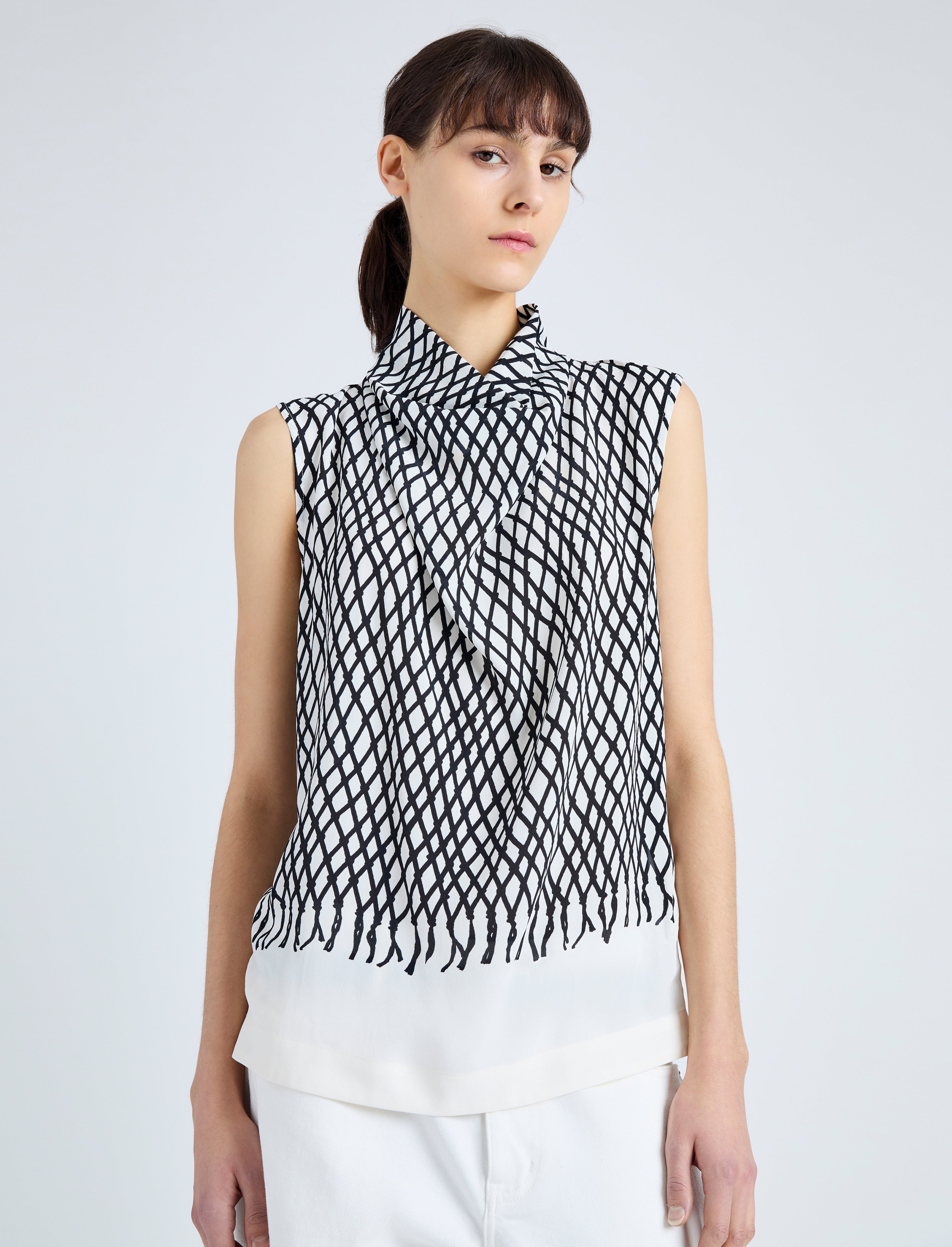 Valerie Top in Printed Viscose Crepe - 6