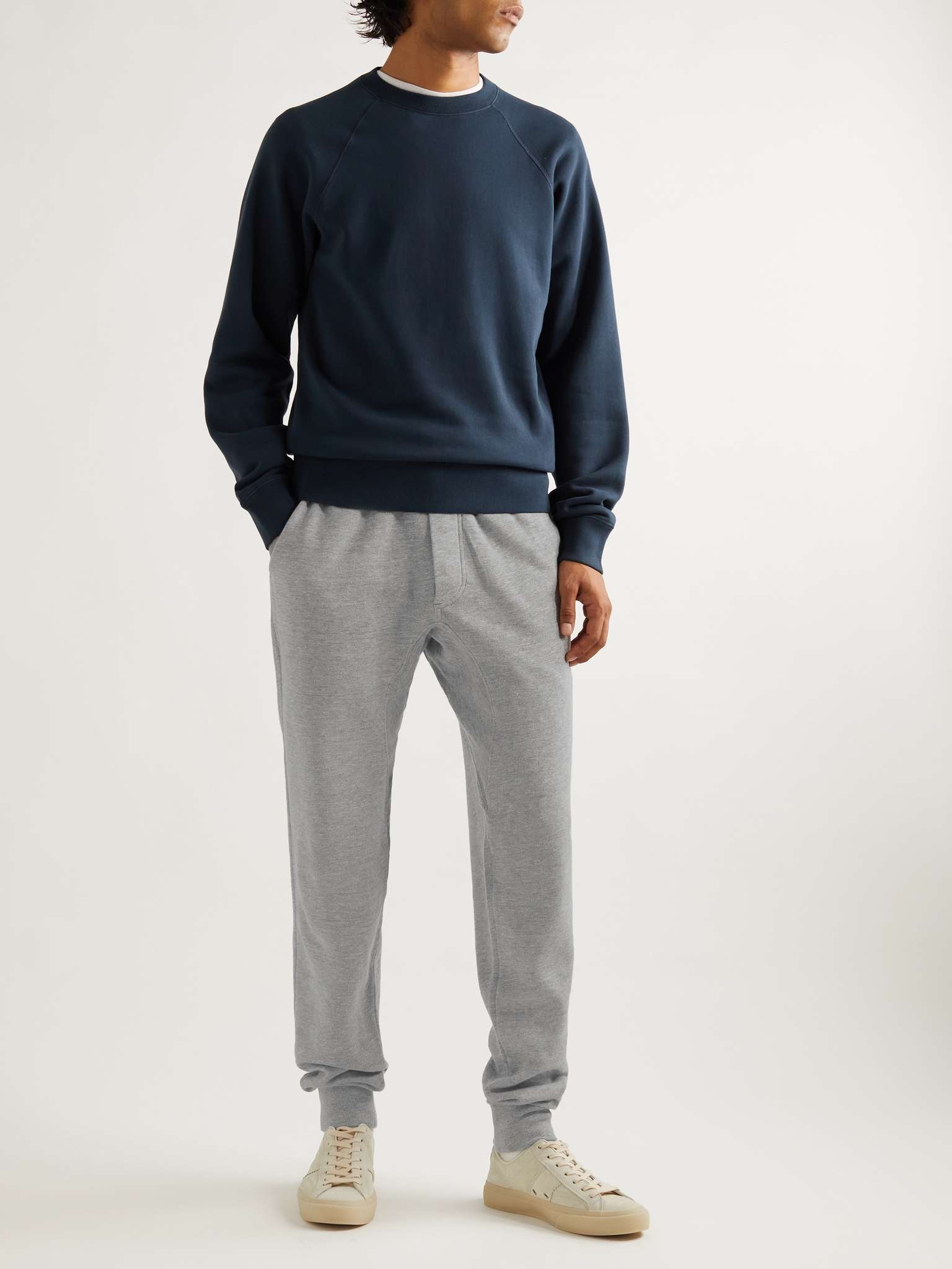 Tapered Brushed Cotton-Blend Jersey Sweatpants - 2