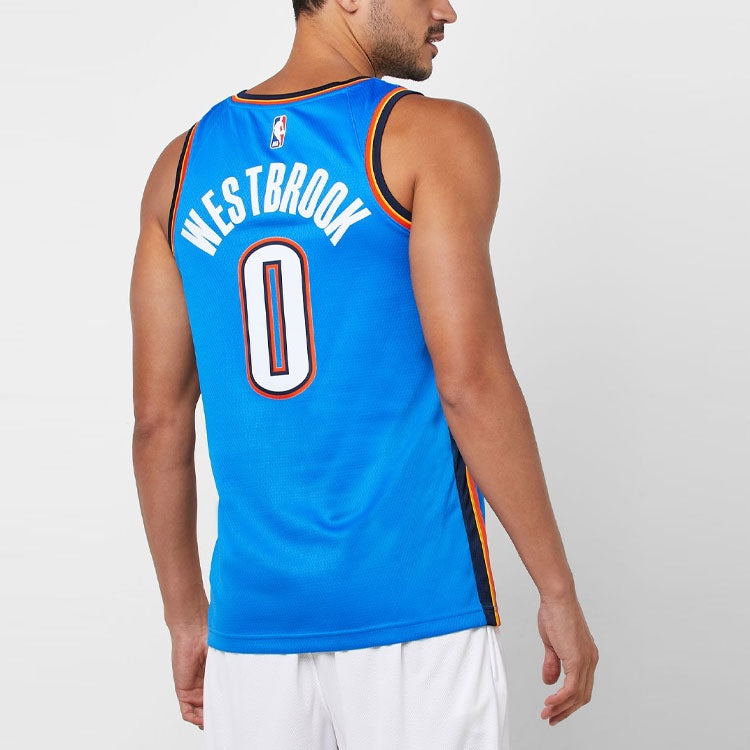 Nike MENS NBA Oklahoma City Thunder Russell Westbrook 0 Swingman Tank Blue AV4955-403 - 6