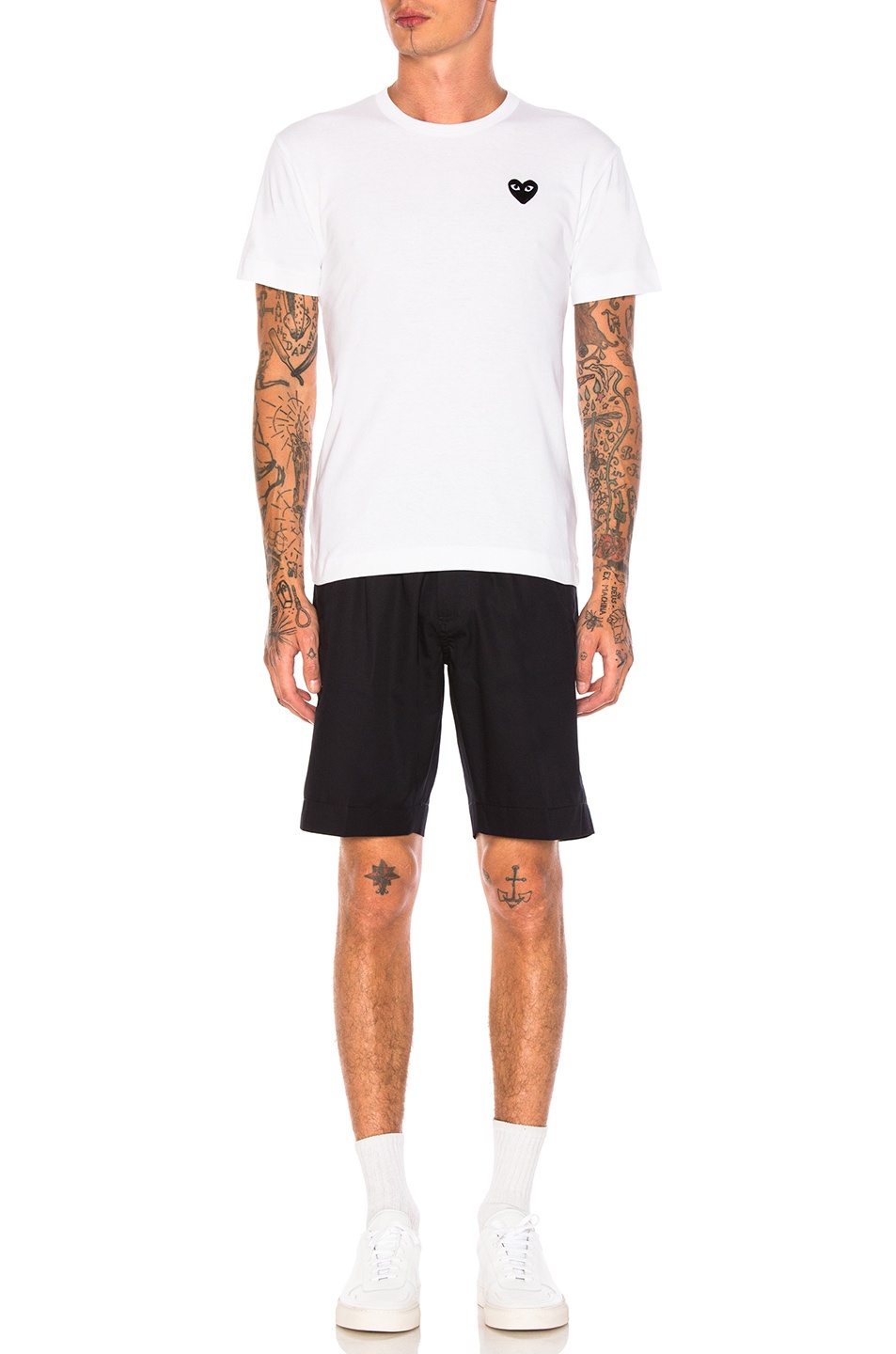 Cotton Tee with Black Emblem - 4