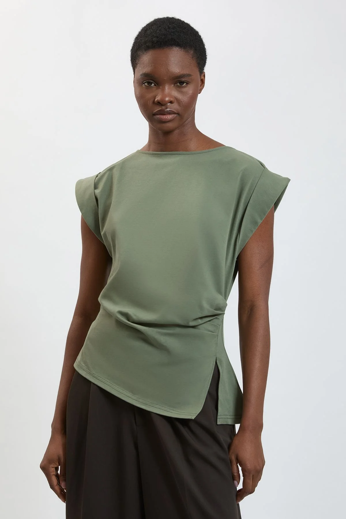 100% Cotton Asymmetric Jersey T-Shirt - 1