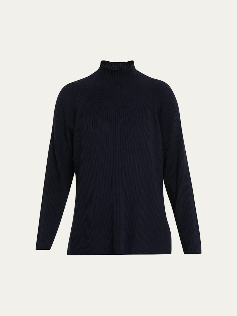 Ribbed Merino Wool Turtleneck Sweater - 1