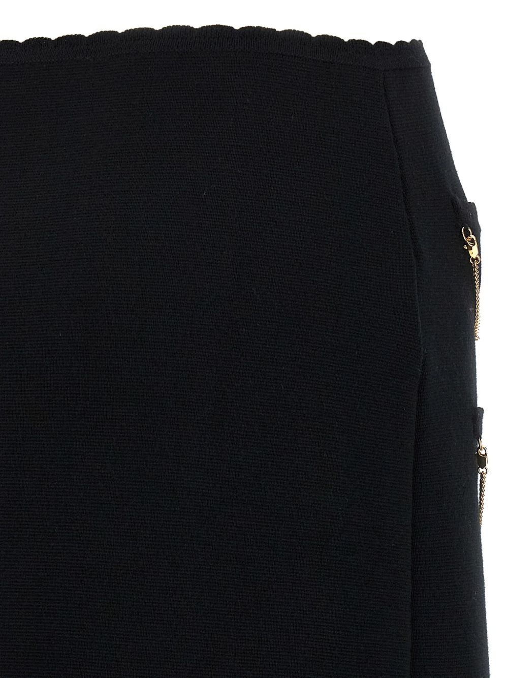 chain-embellished scalloped-edge skirt - 4