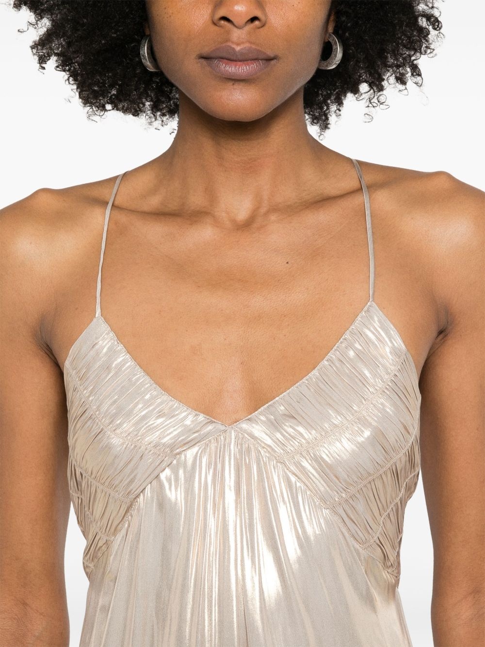 metallic midi dress - 5