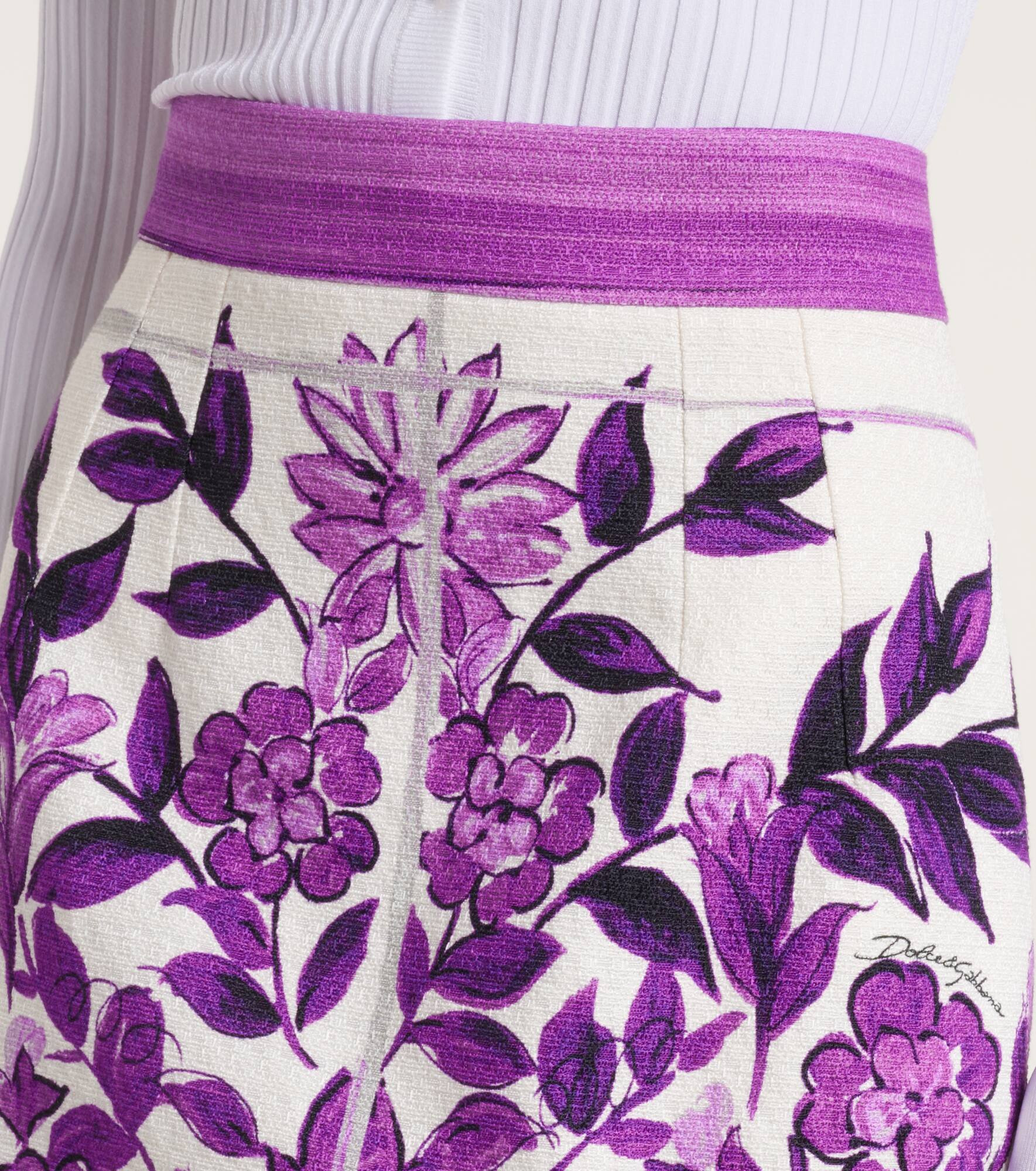 Majolica cotton and linen-blend miniskirt - 4