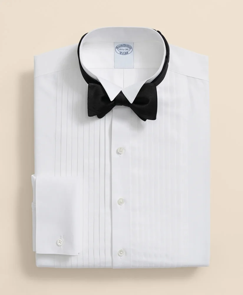 Stretch Supima® Cotton Broadcloth Wing Collar, Tuxedo Shirt - 1