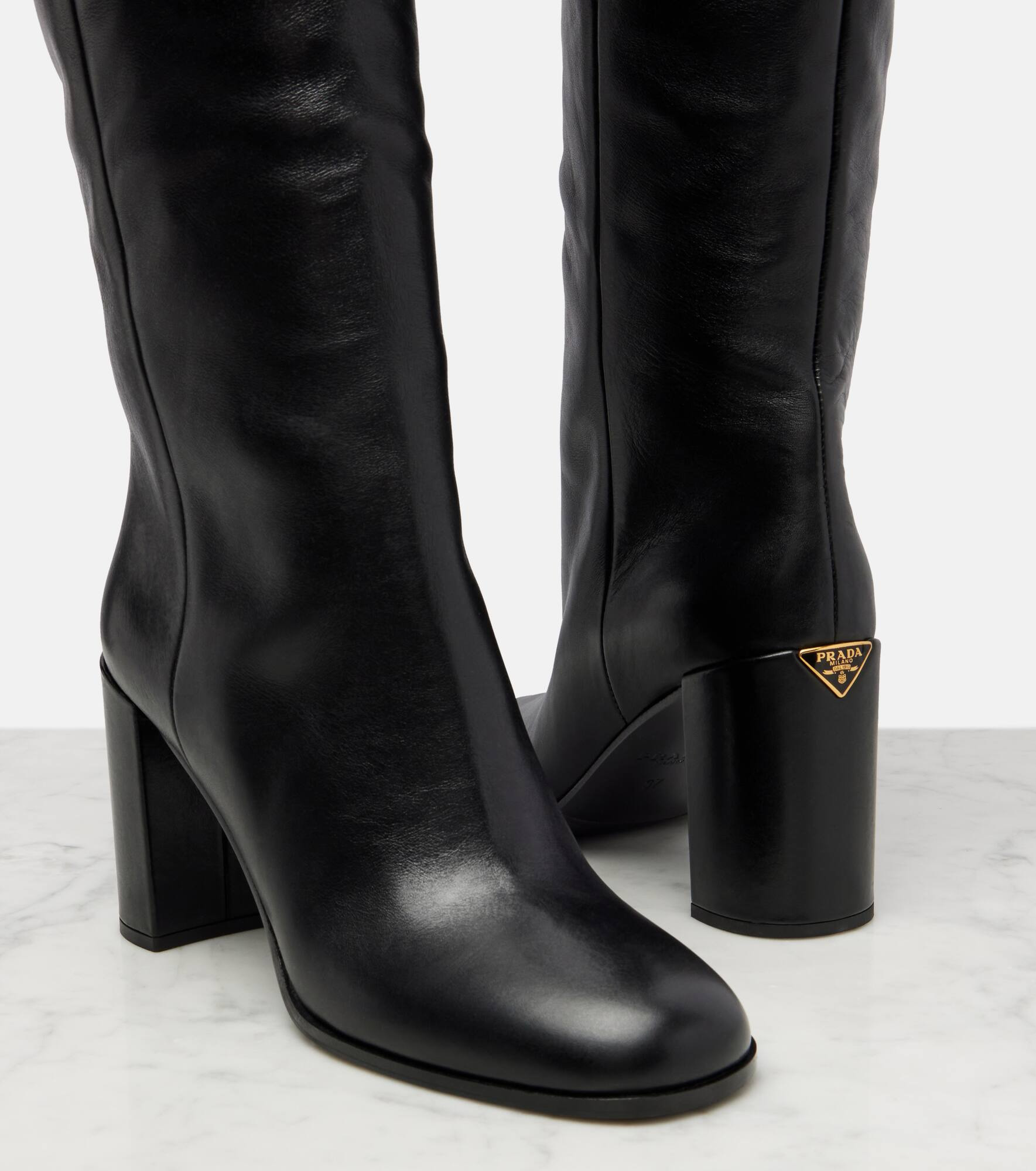 85 leather knee-high boots - 5