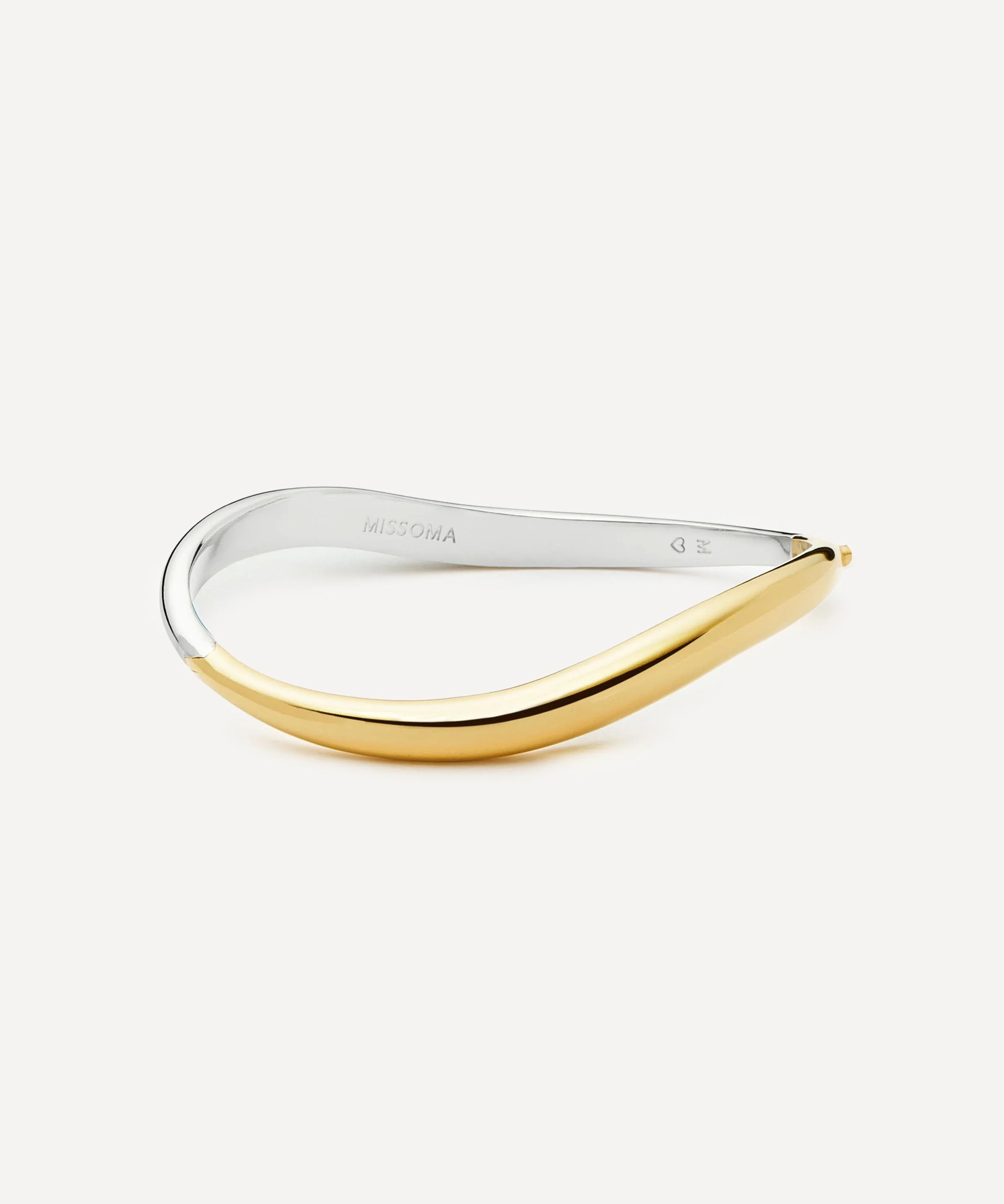 X Savi Mixed Metal Signature Hinged Bangle Bracelet - 1
