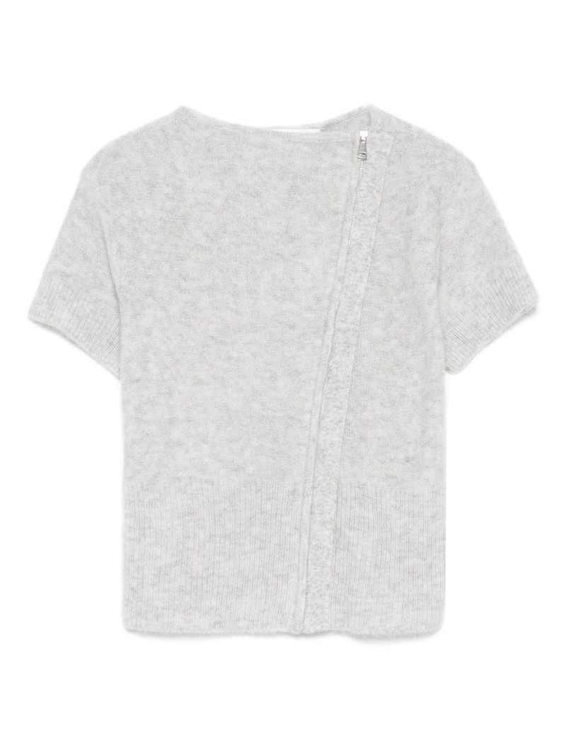 zip-up knitted T-shirt 1