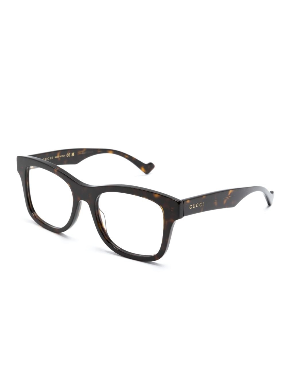 tortoiseshell-effect rectangle-frame glasses - 2