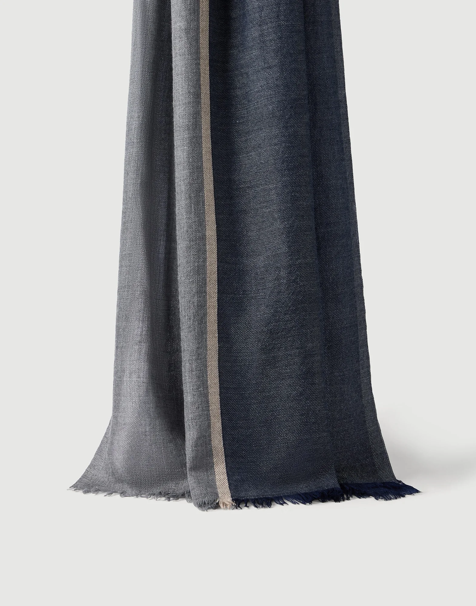 Cashmere and silk color block scarf - 1