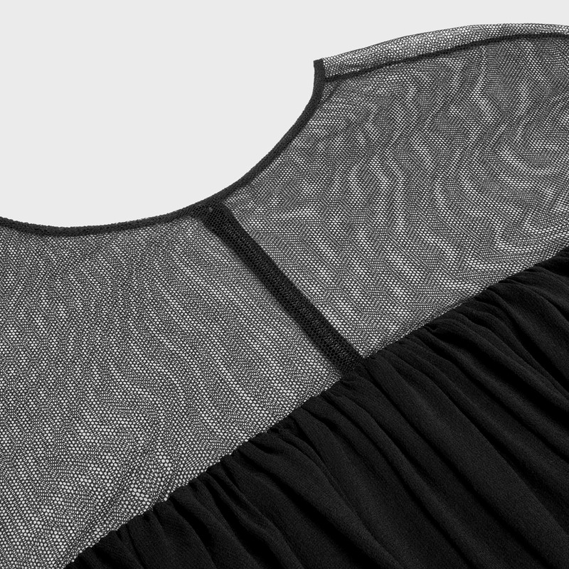 gathered mini dress in silk georgette 3