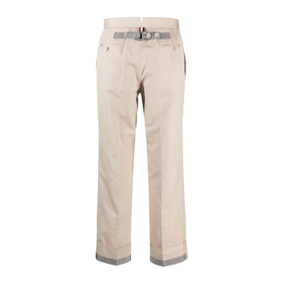 Thom Browne Men's Beige Typewriter Cloth Classic Backstrap Trouser - 6