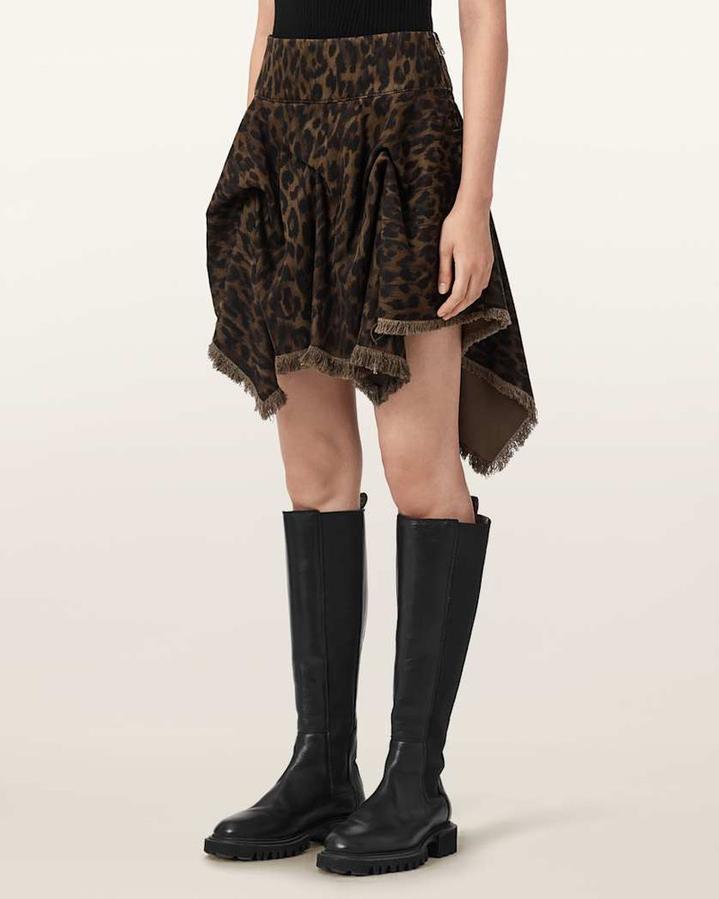 CRISSY LEOPARD PRINT DENIM MINI SKIRT 6