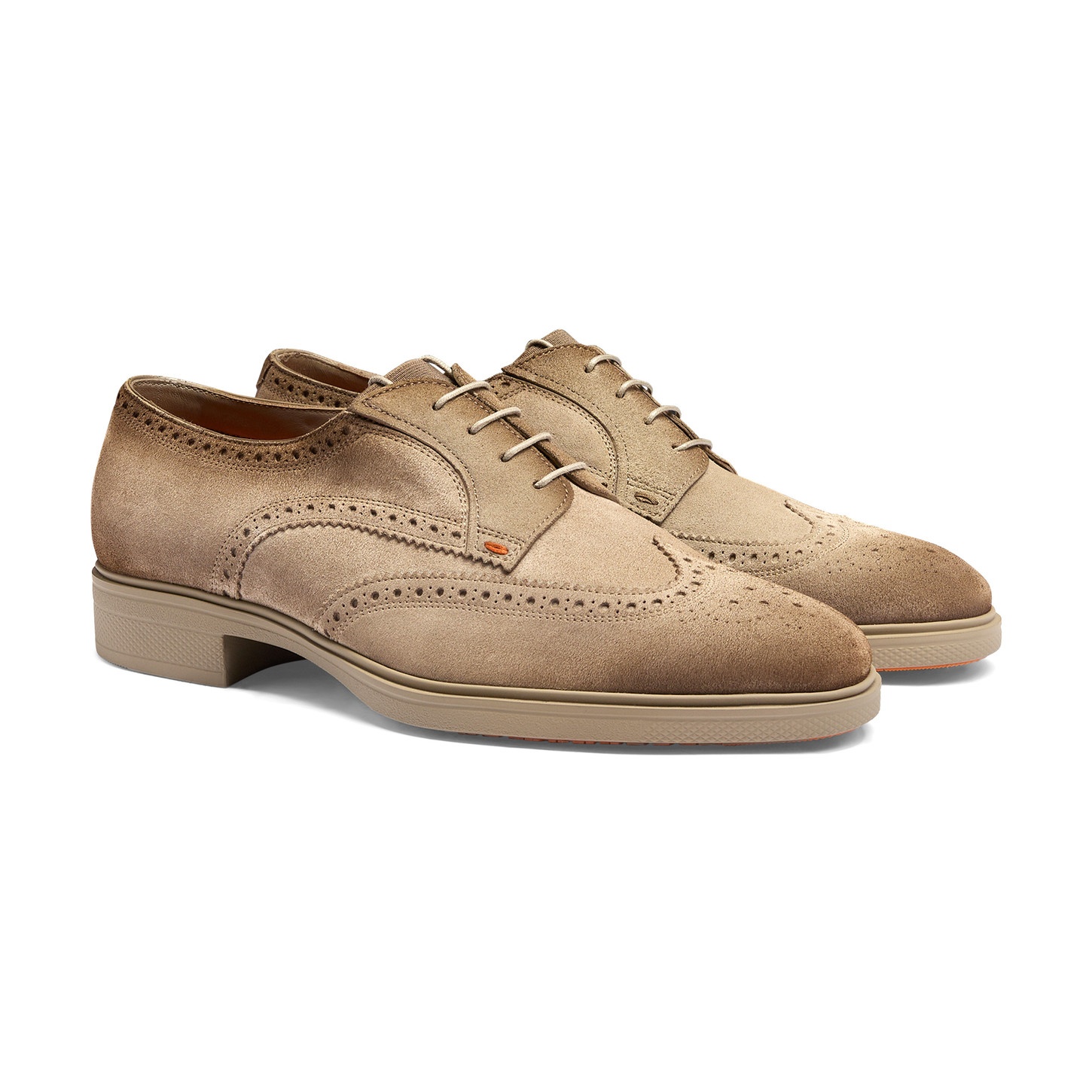 Men's beige suede Easy brogue lace-up - 3