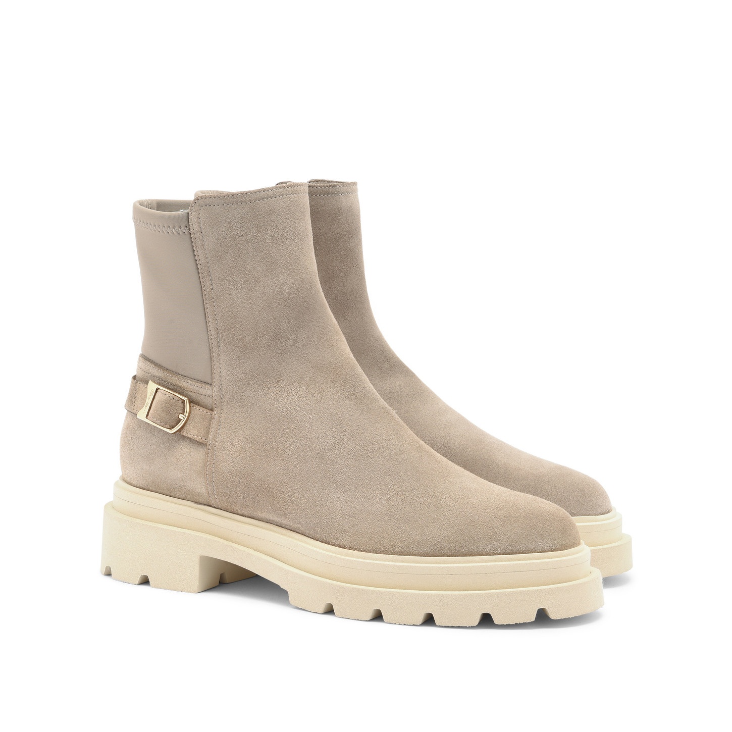 Women's beige suede ankle boot - 3