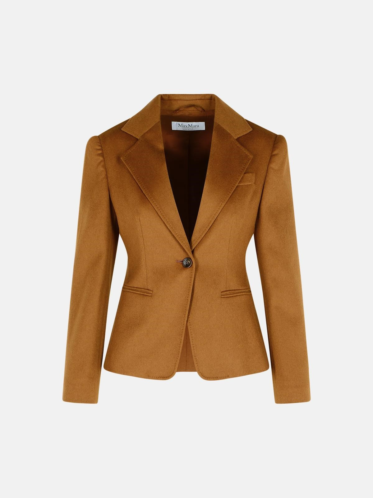 'GLENN' SHORT JACKET IN CAMEL LEATHER DRAP - 1