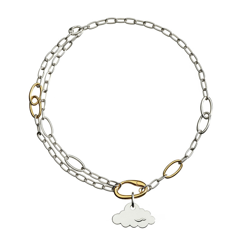 ESSENTIALS NECKLACE & CLOUD CHARM IN STERLING SILVER 1