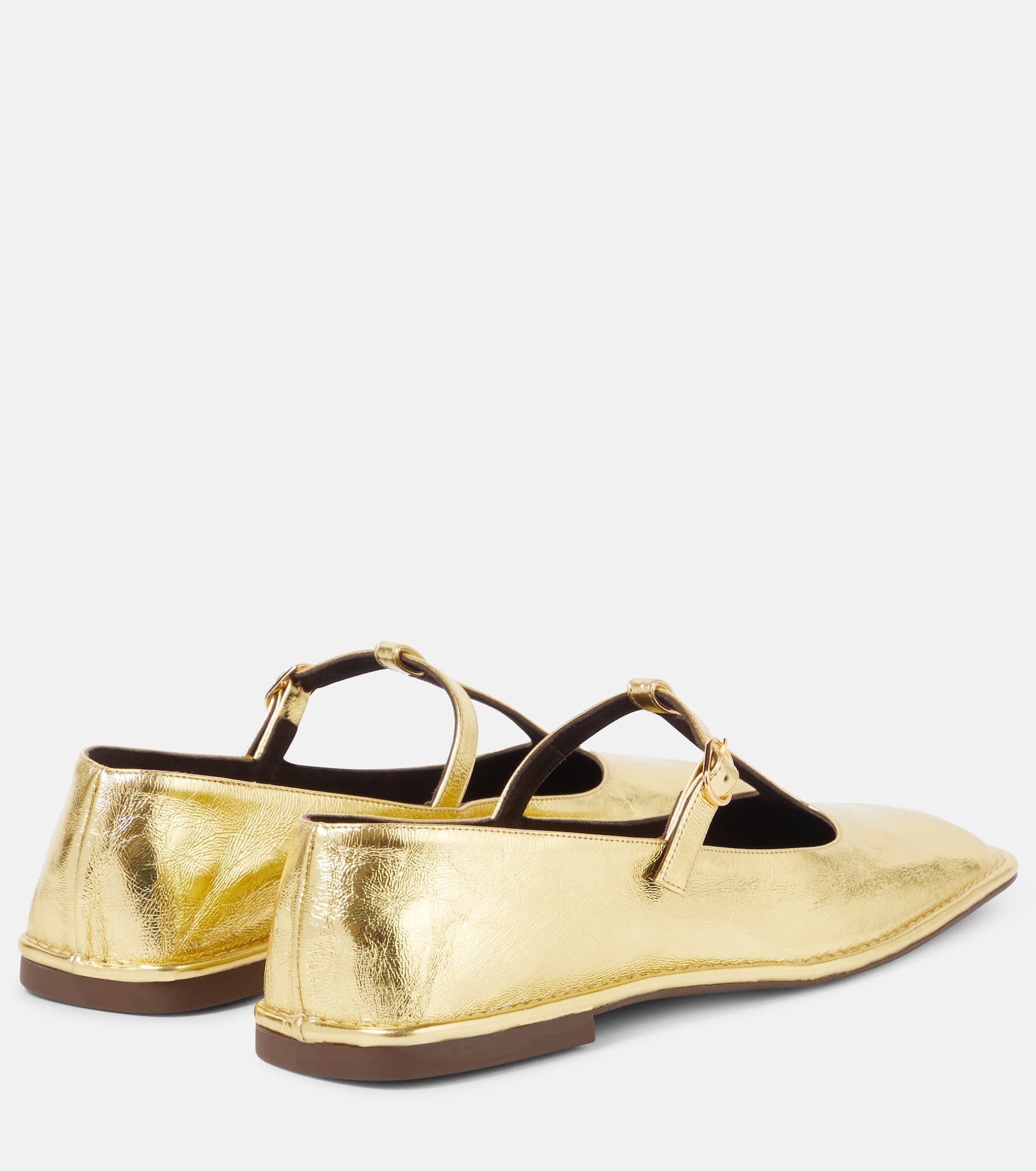 Square T-Strap leather Mary Jane flats - 2