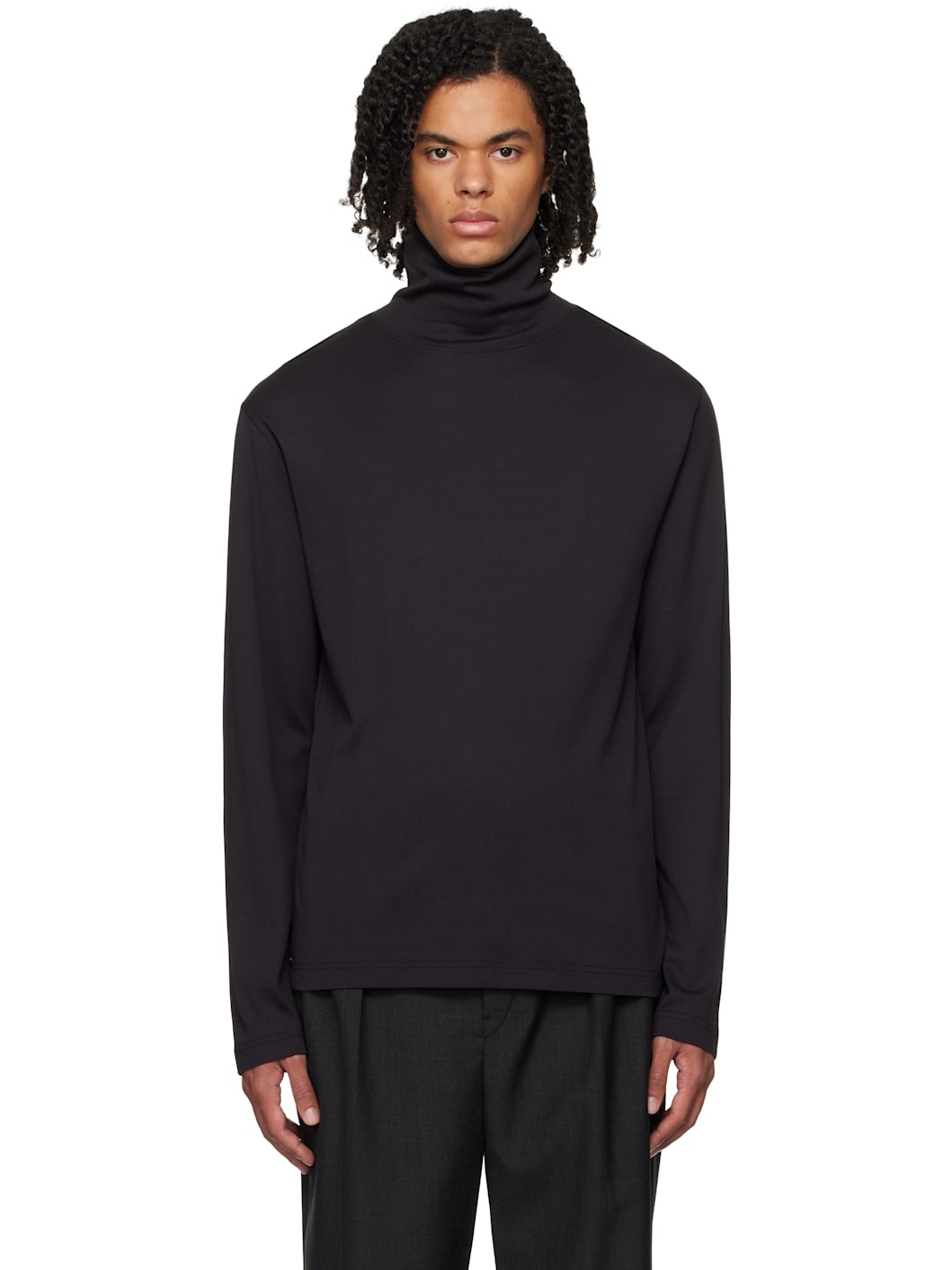 Gray Long Sleeve Turtleneck - 1