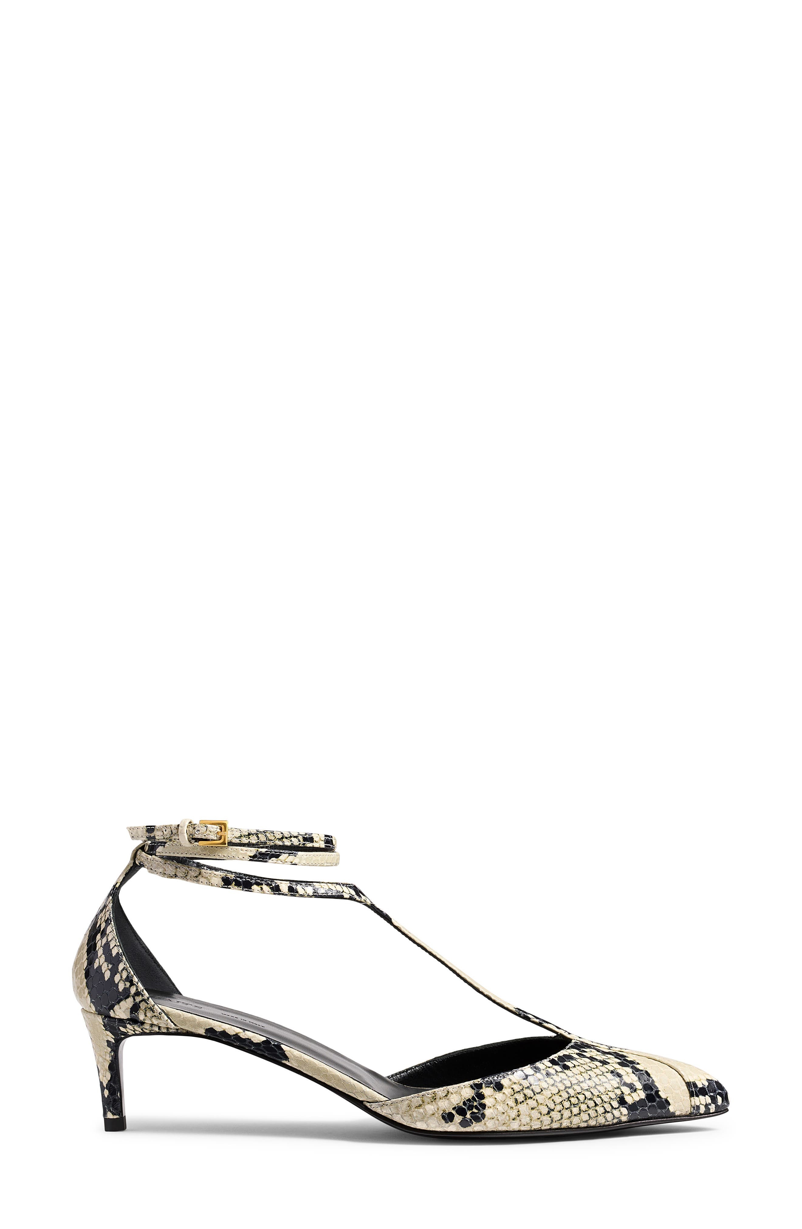 Khaite Mia Kitten Heel Pointed Toe T-Strap Pump in Natural at Nordstrom - 4