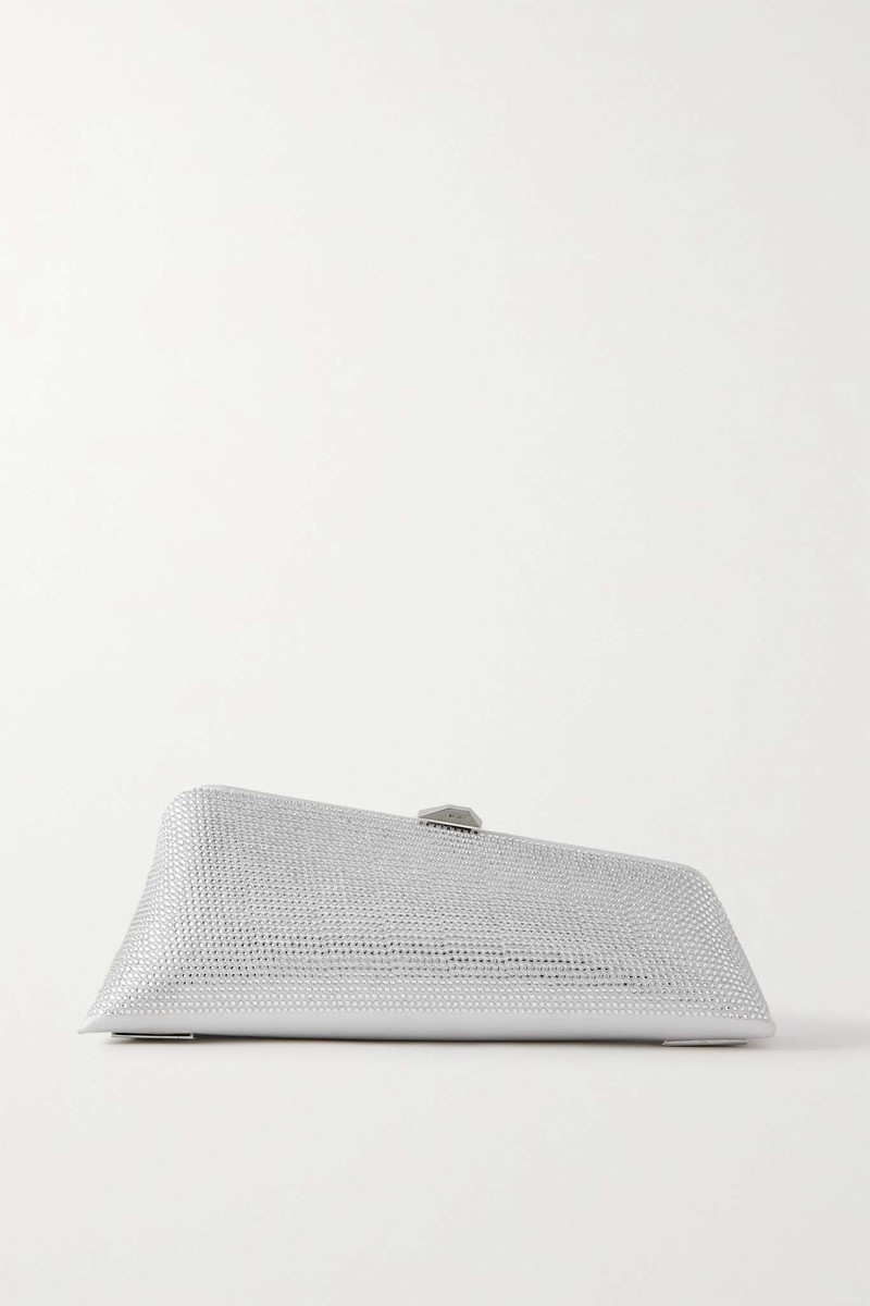 Long Night small crystal-embellished satin clutch 1