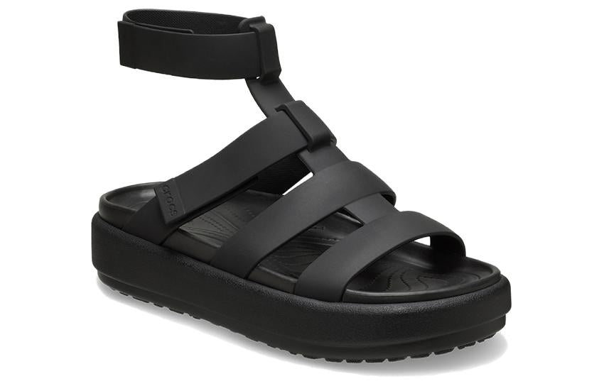 (WMNS) Crocs Brooklyn Luxe Gladiator Sandals 'Black' 209557-060 - 2