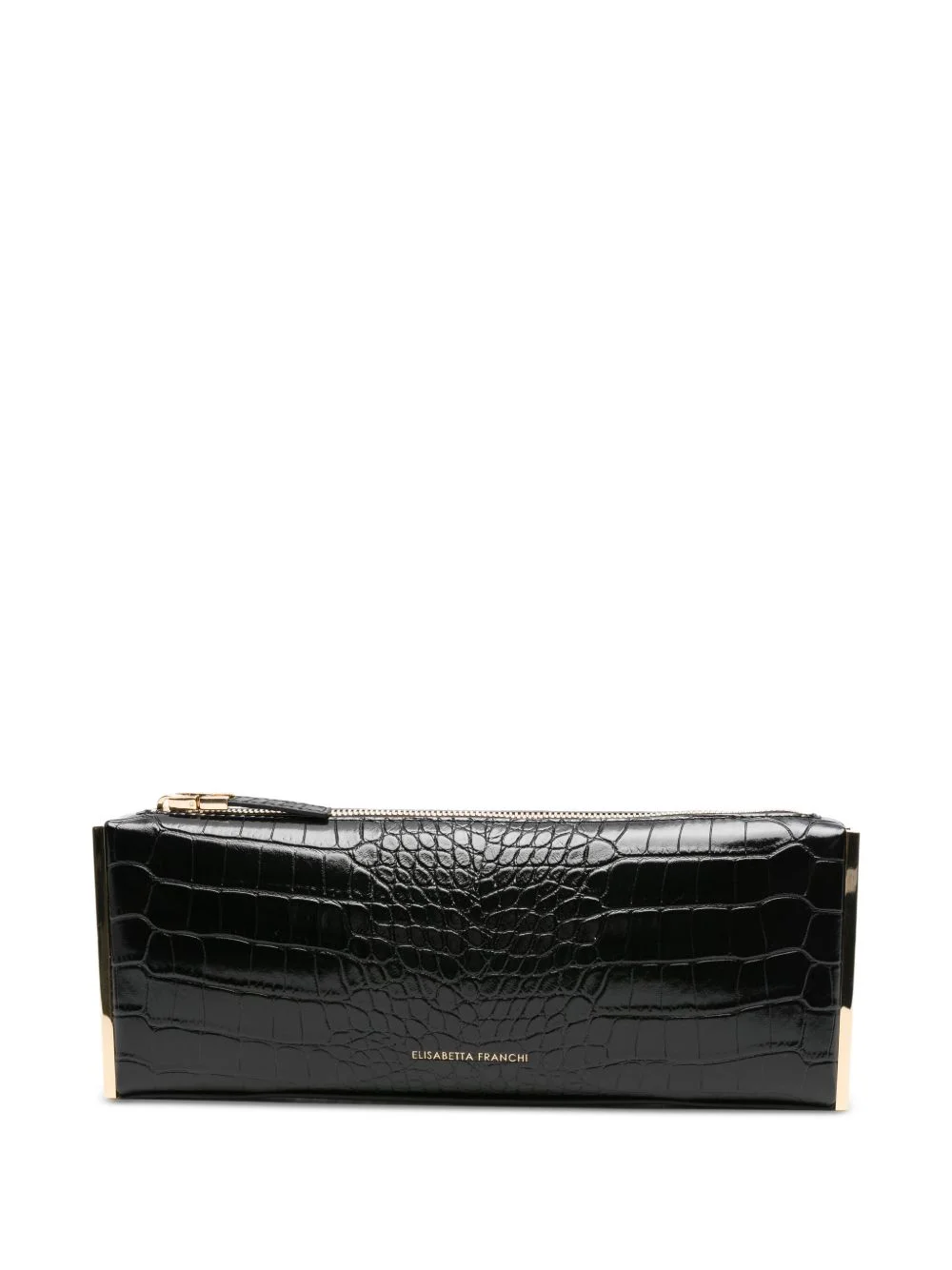 crocodile-effect zip clutch - 1