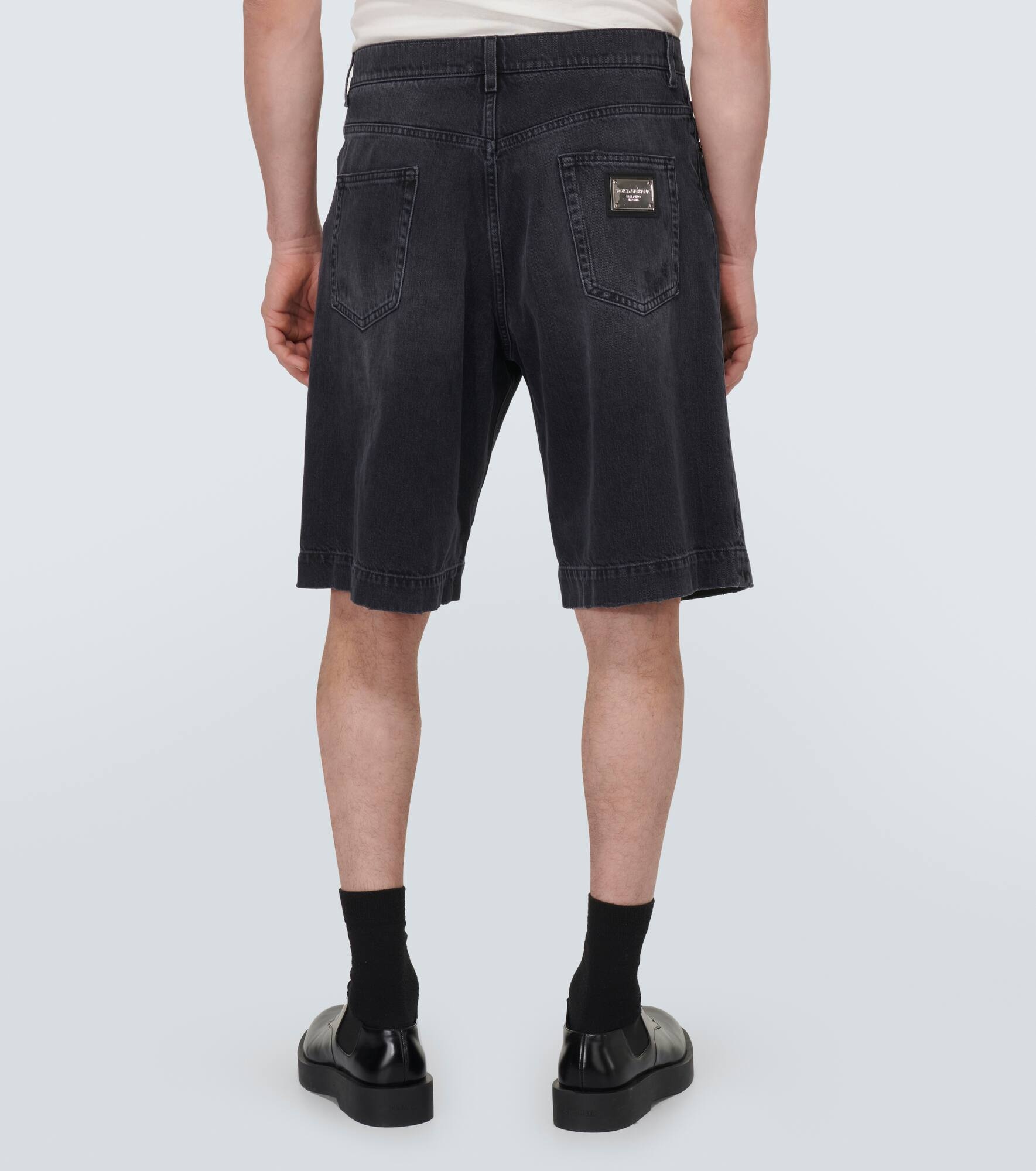 Distressed denim shorts - 4