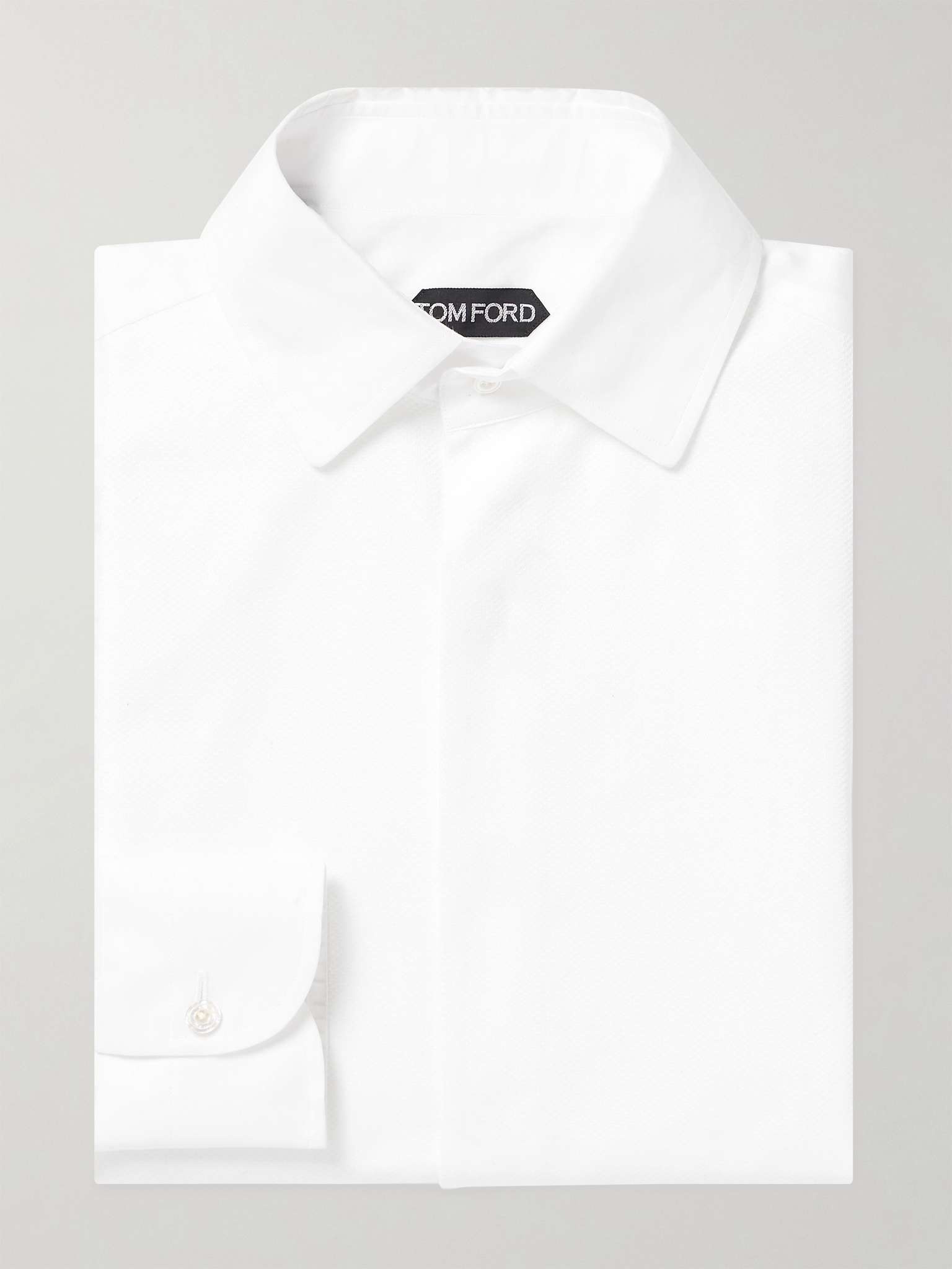 Bib-Front Cotton-Poplin and Piqué Tuxedo Shirt - 1