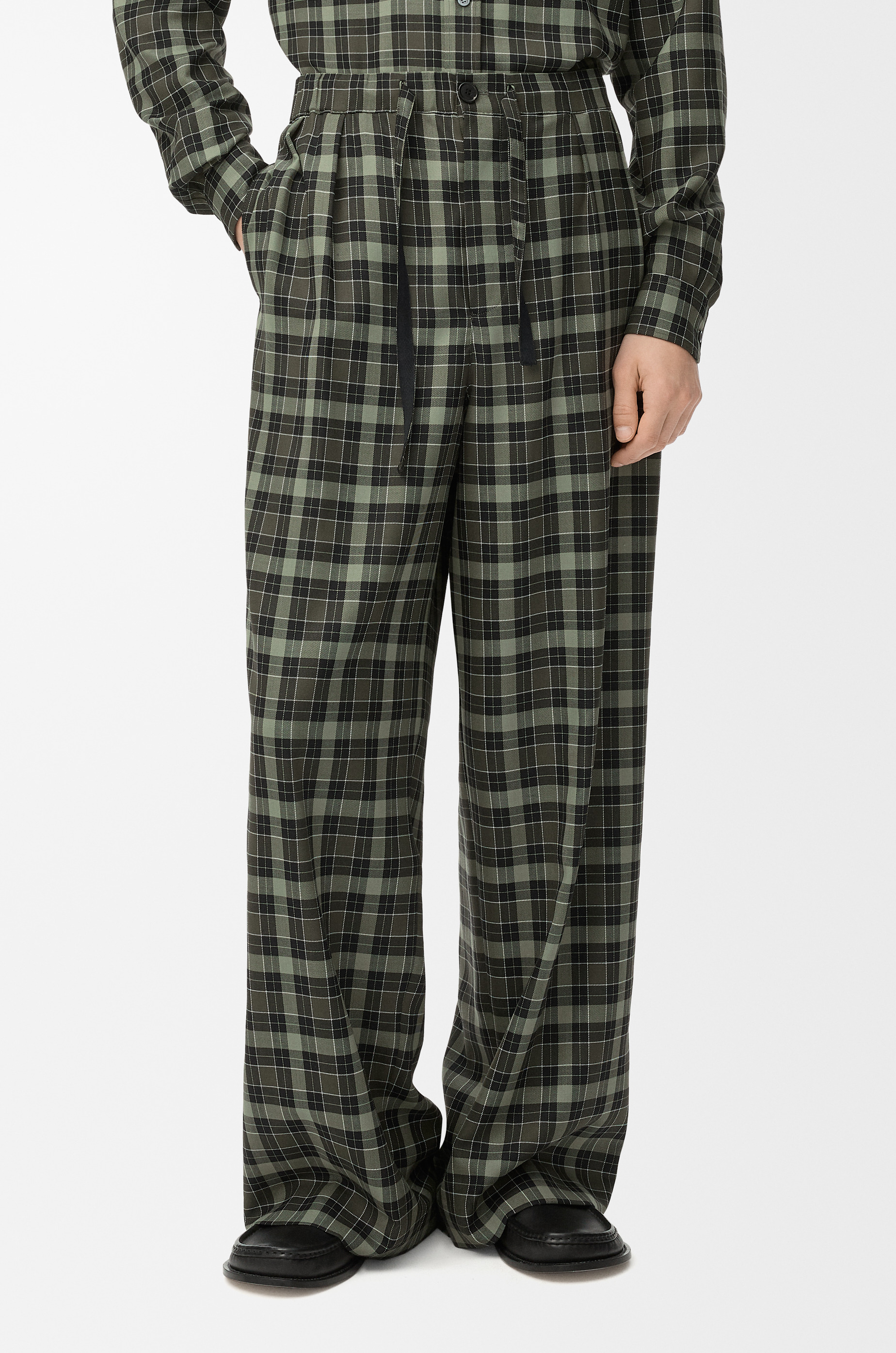 Drawstring trousers in wool blend - 3