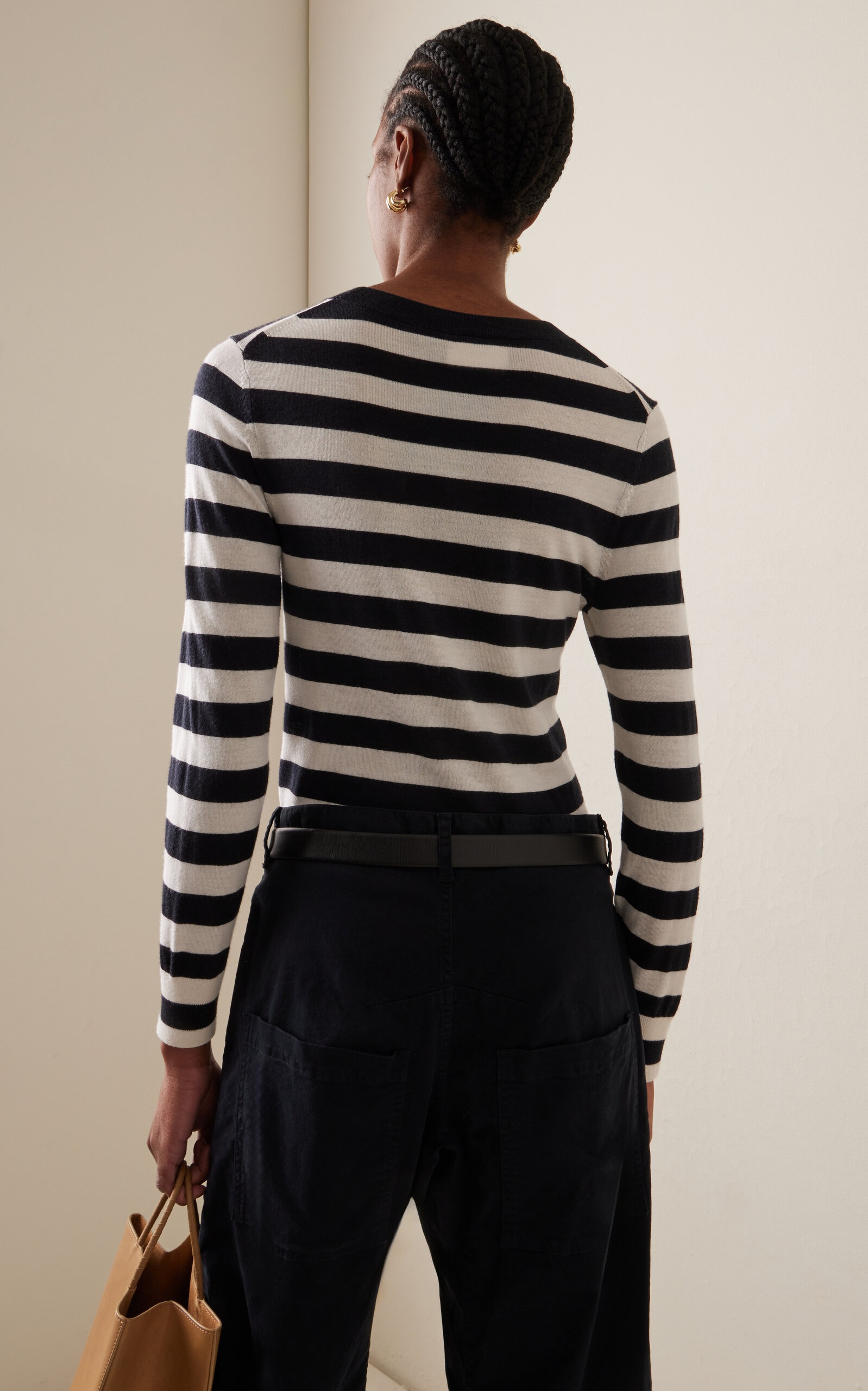 Meir Merino Wool And Silk-Blend Sweater stripe - 4