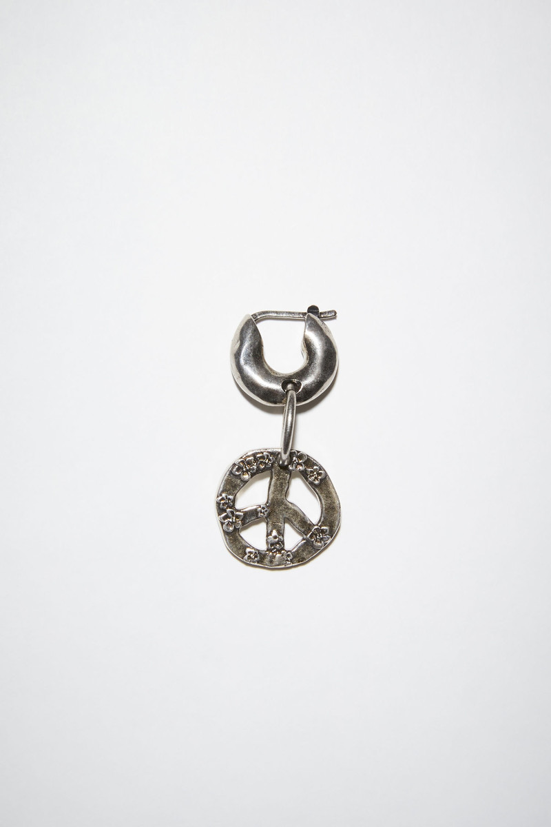 Peace sign earring - Antique Silver 1