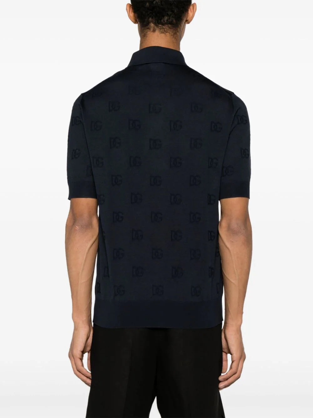 LOGO-JACQUARD SILK POLO SHIRT - 3