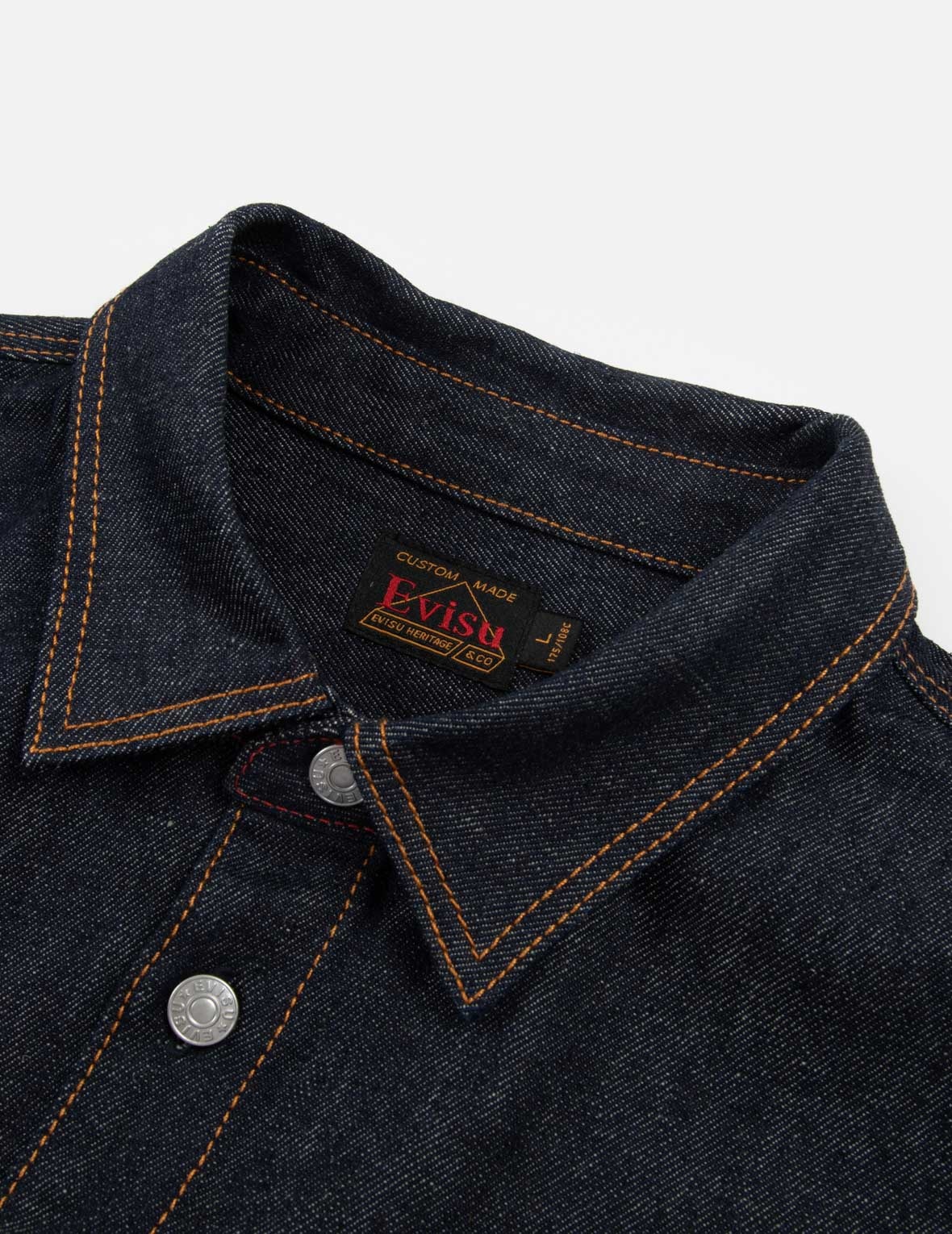 CLOUD-PATTERN SEAGULL EMBROIDERY REGULAR FIT DENIM WORK SHIRT - 9