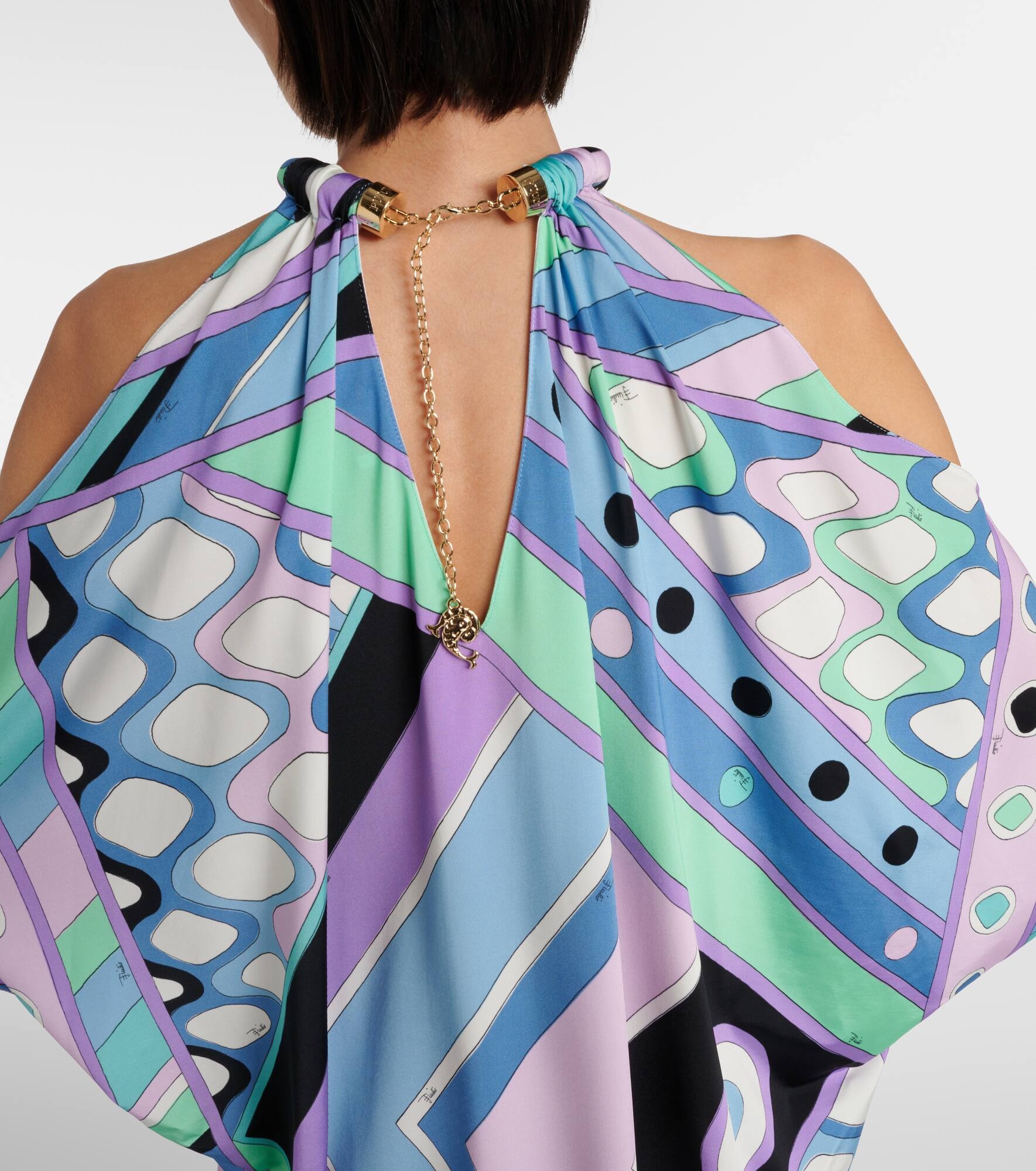 Vivara-print jersey satin kaftan - 6