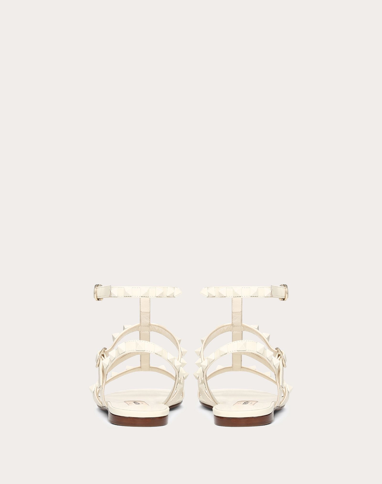 Lacquer Stud Rockstud Caged Flat Sandal - 3