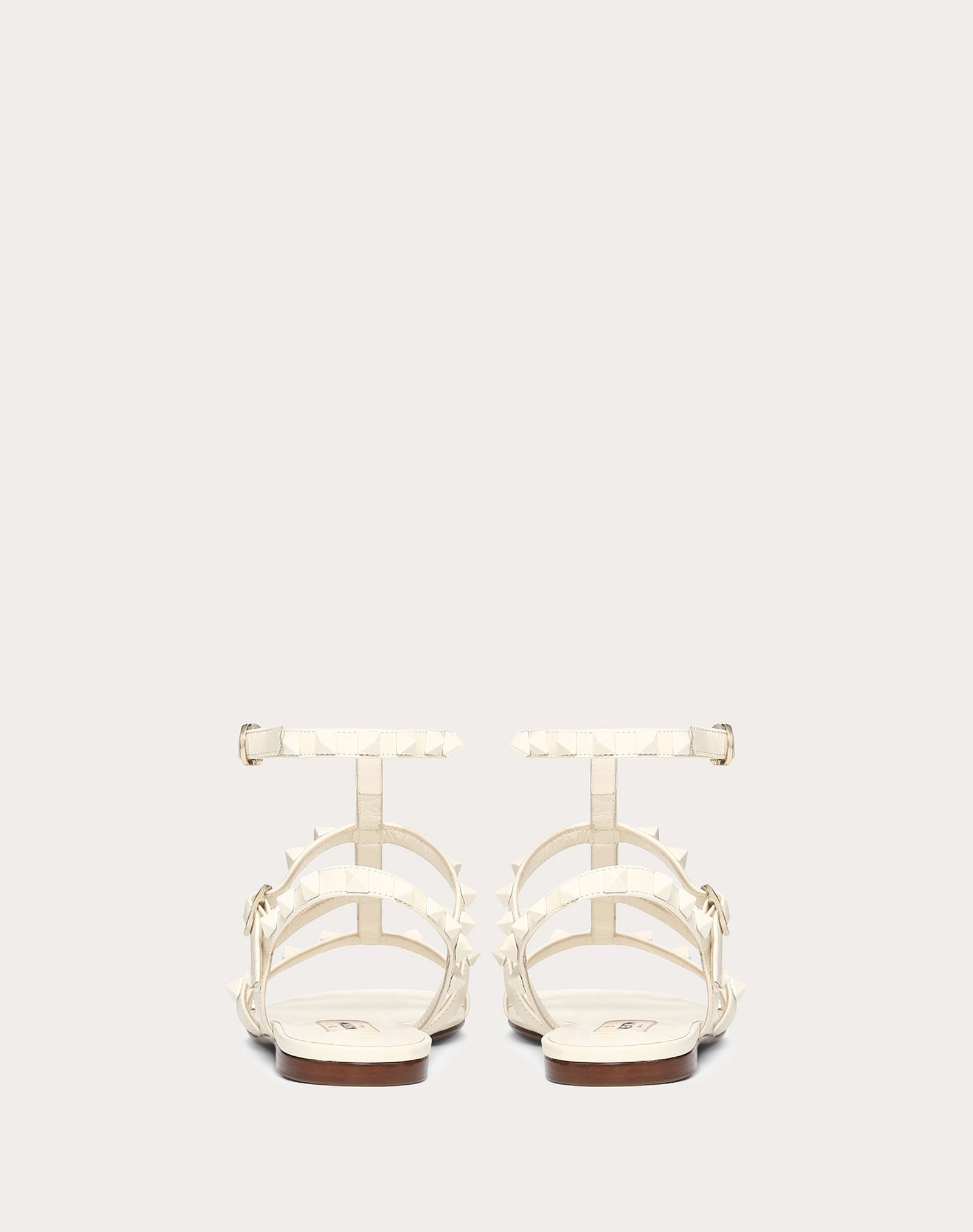 Lacquer Stud Rockstud Caged Flat Sandal - 3