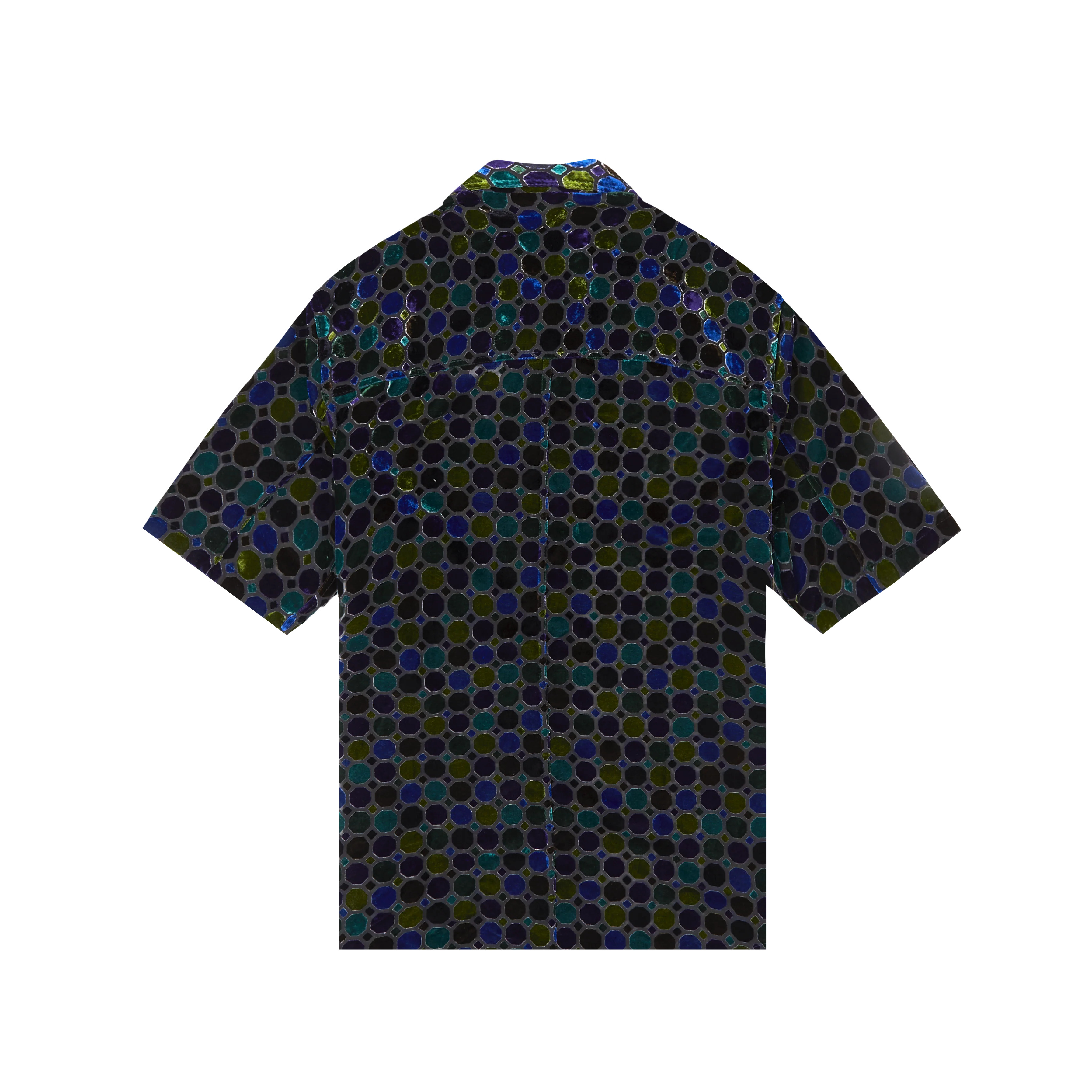 Song For The Mute Short Sleeve Oversize Shirt In Printed Velour - 2