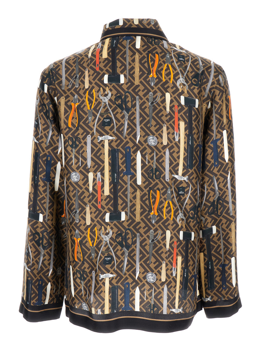 Fendi Men Multicolores All-Over Fendi Tools Print Shirt In Silk Man - 2