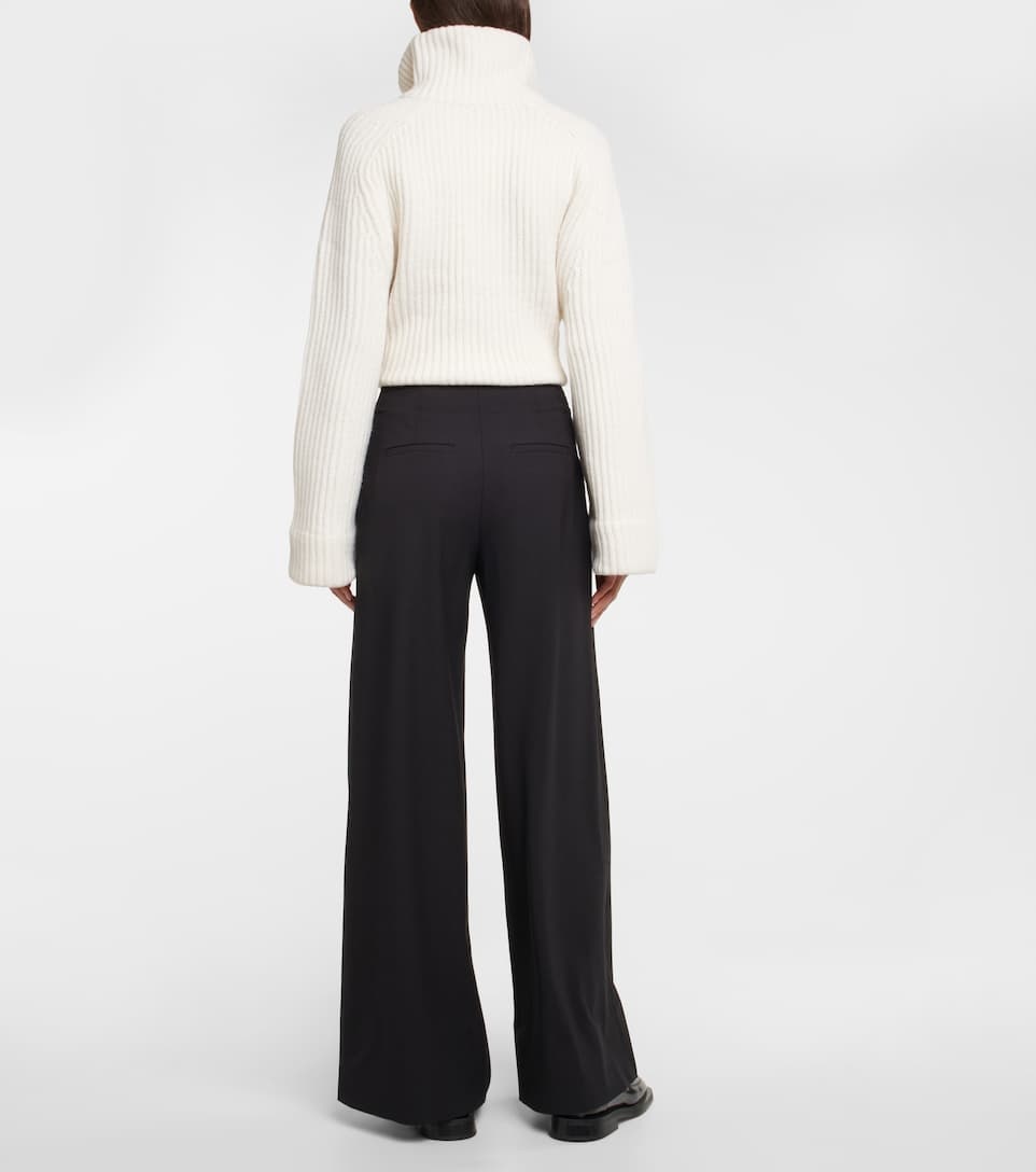 High-rise wide-leg wool-blend pants - 3