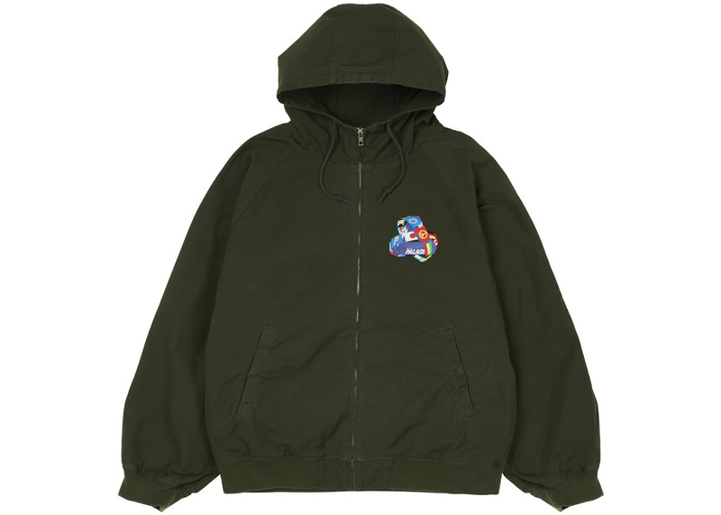 PALACE Palace Tri-Flag Hooded Jacket Olive outlook