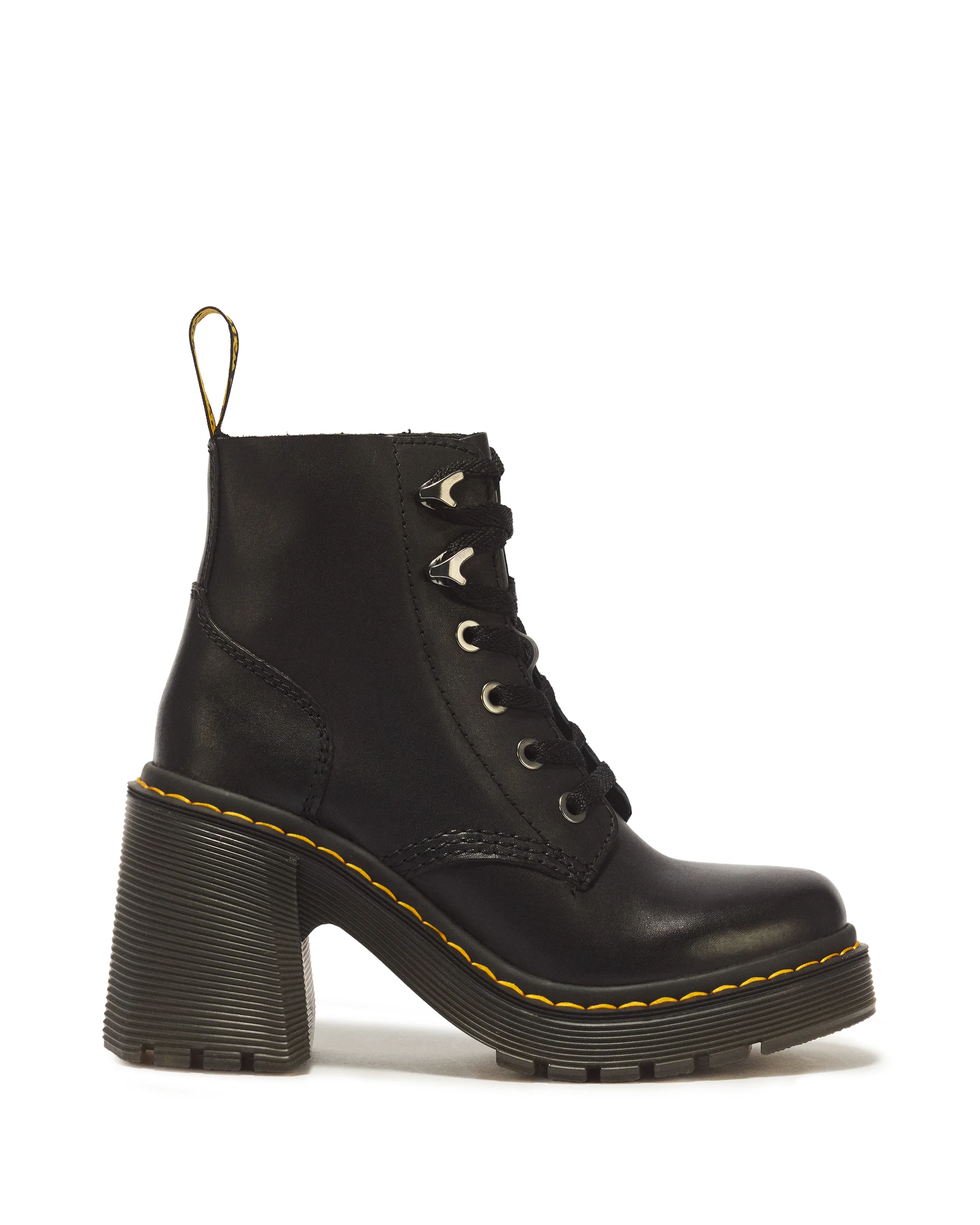 Jesy Sendal Leather Lace Up Flared Heel Boots - 1