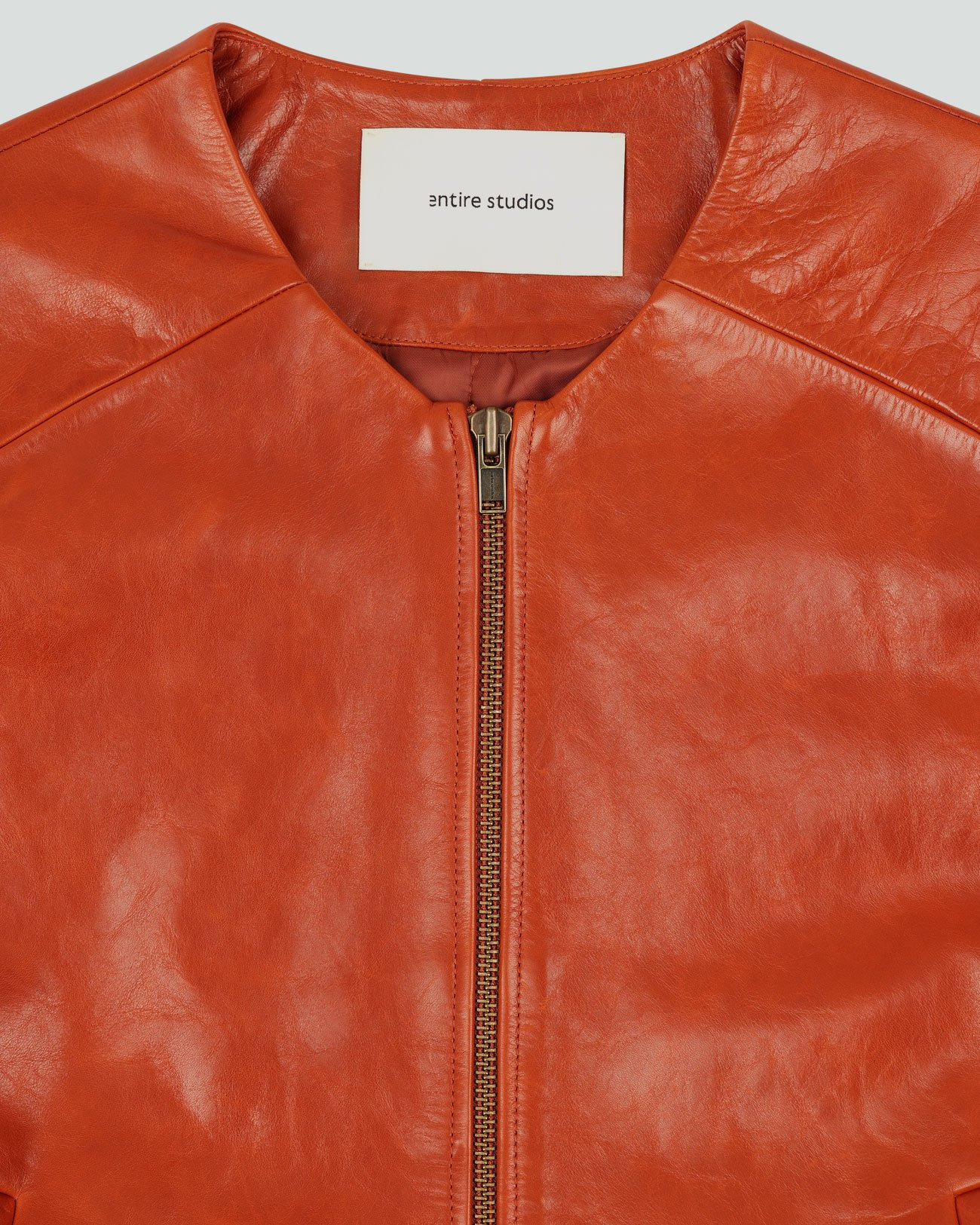 ARCED LEATHER JACKET COPPER - 6