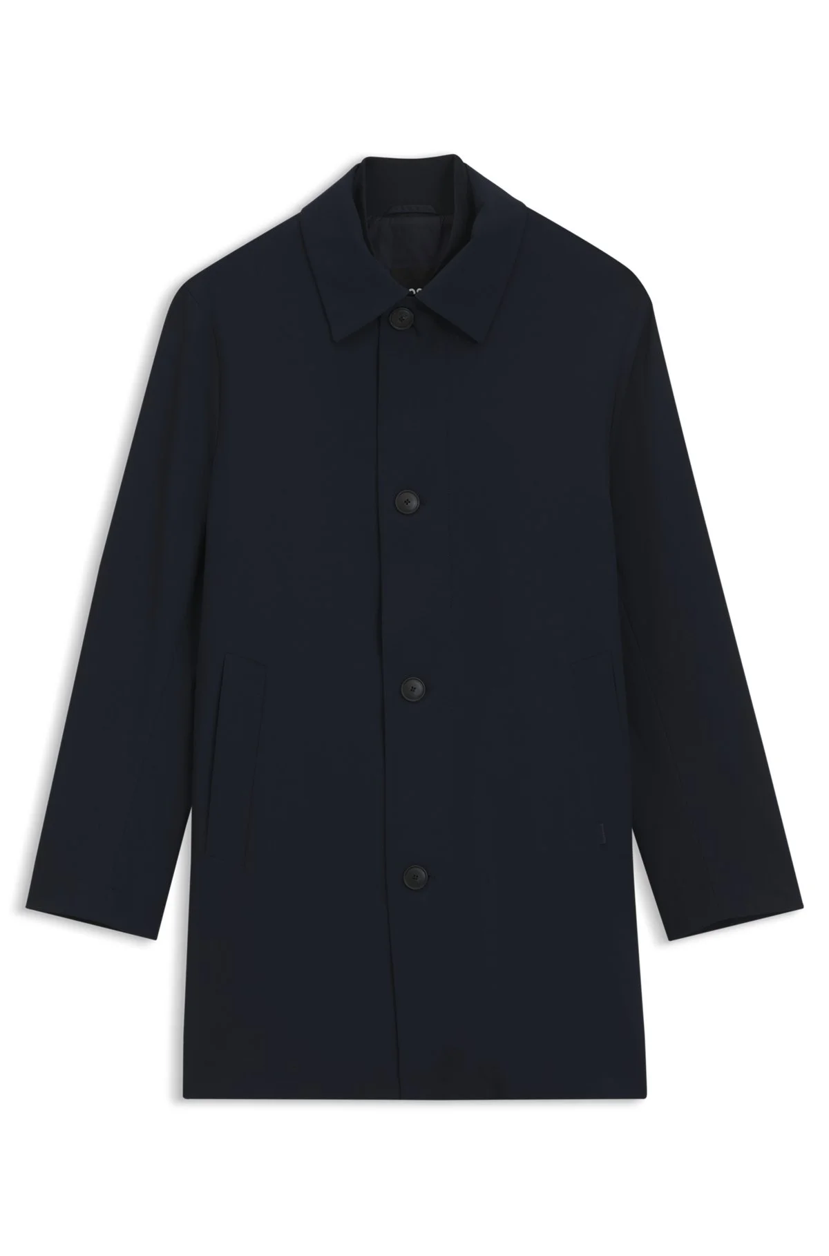 REGULAR-FIT COAT IN PATTERNED STRETCH FABRIC - 1