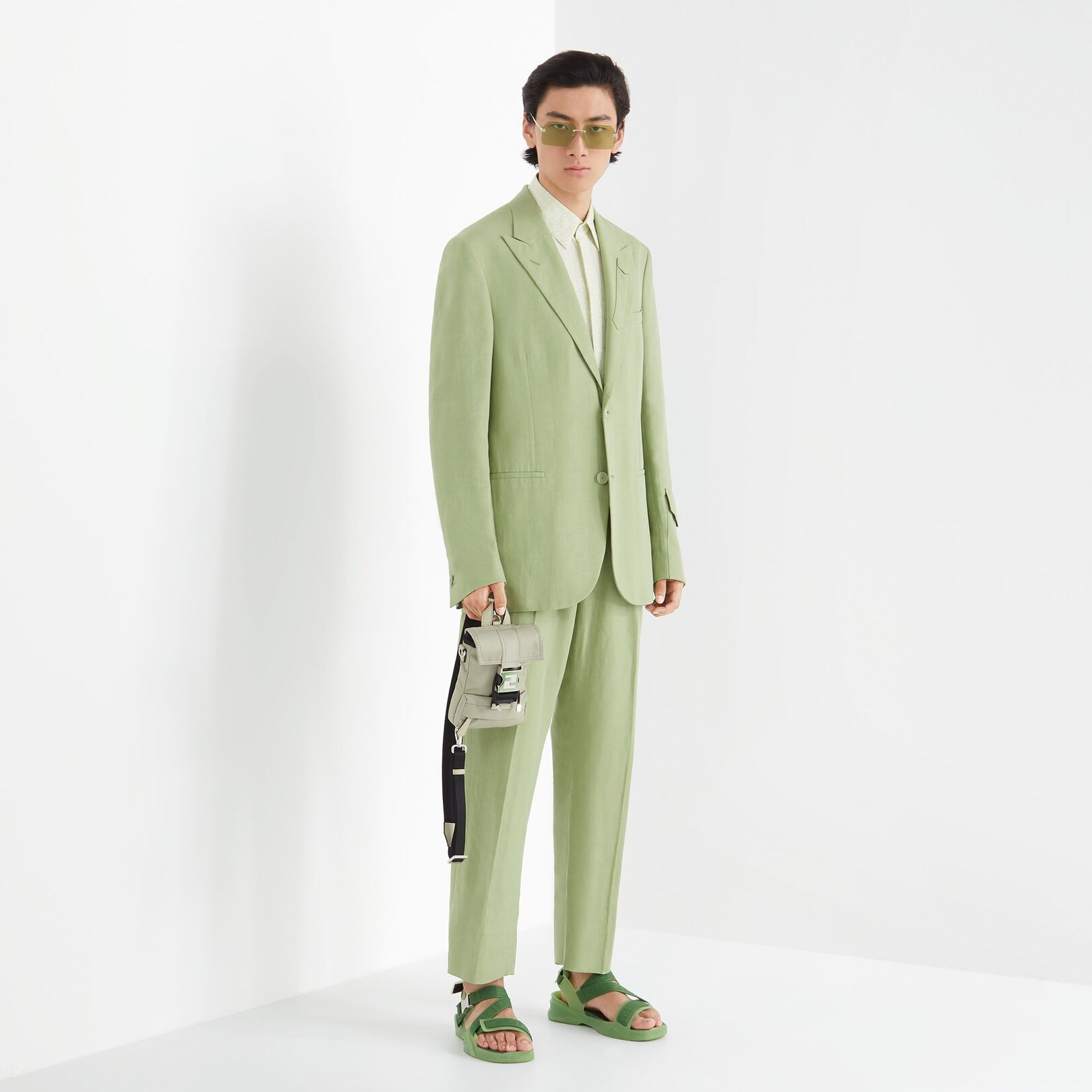 Green linen trousers - 4