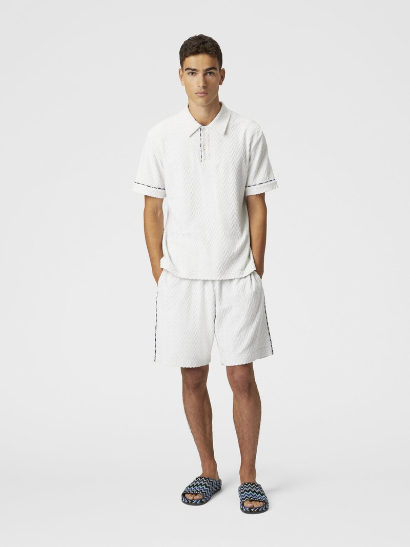 Missoni Zig zag cotton terry polo shirt with contrasting piping outlook