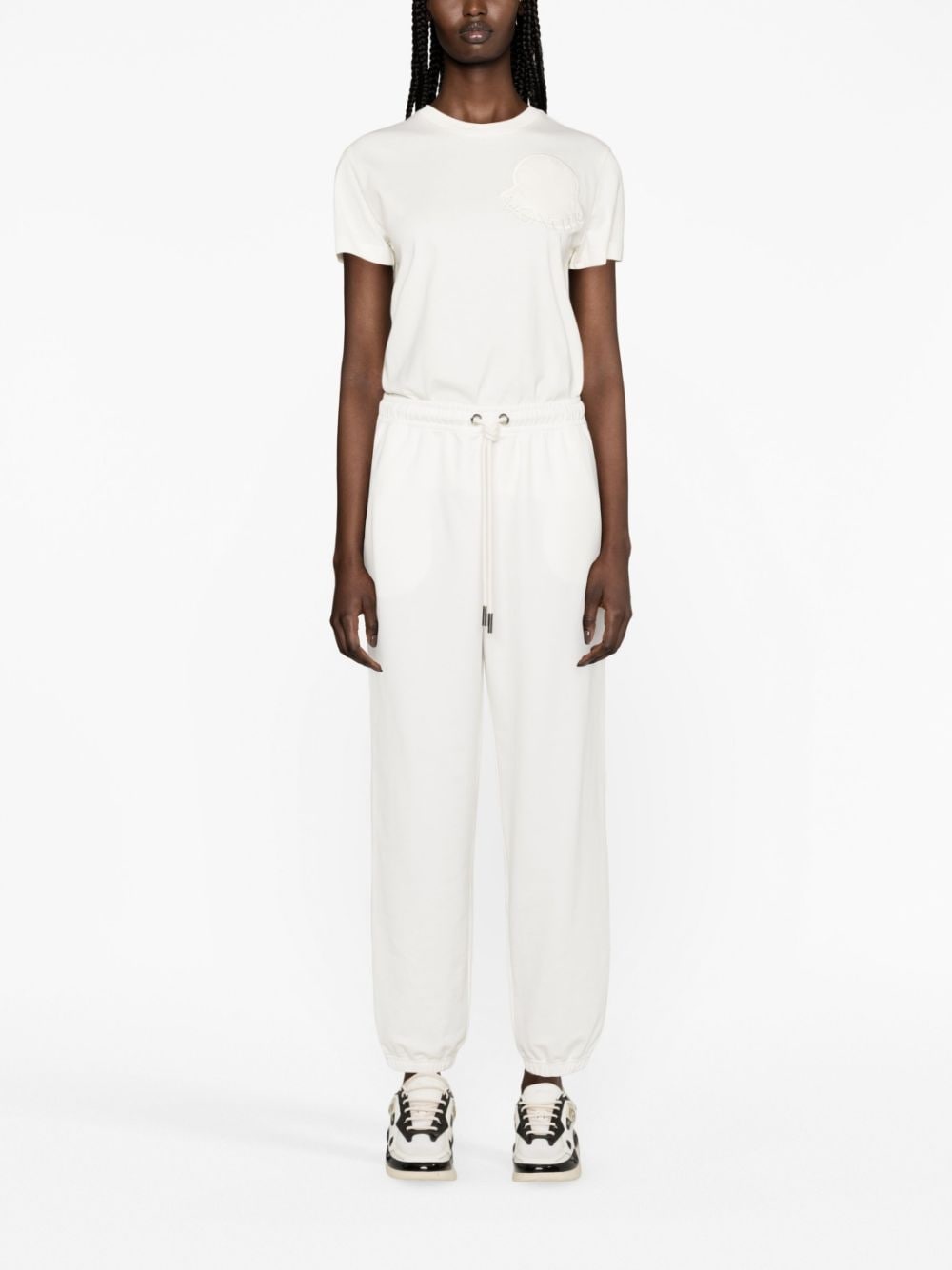 drawstring-waist cotton track pants - 2