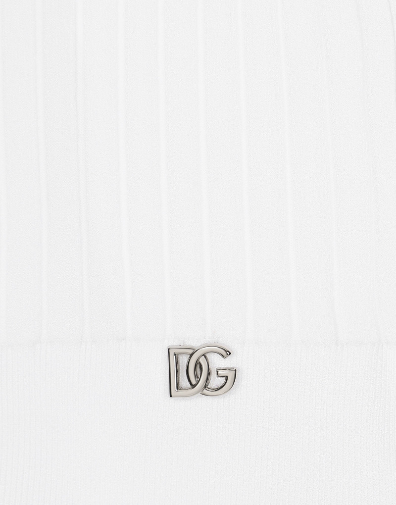 Ribbed viscose sweater with metal DG logo pin 5
