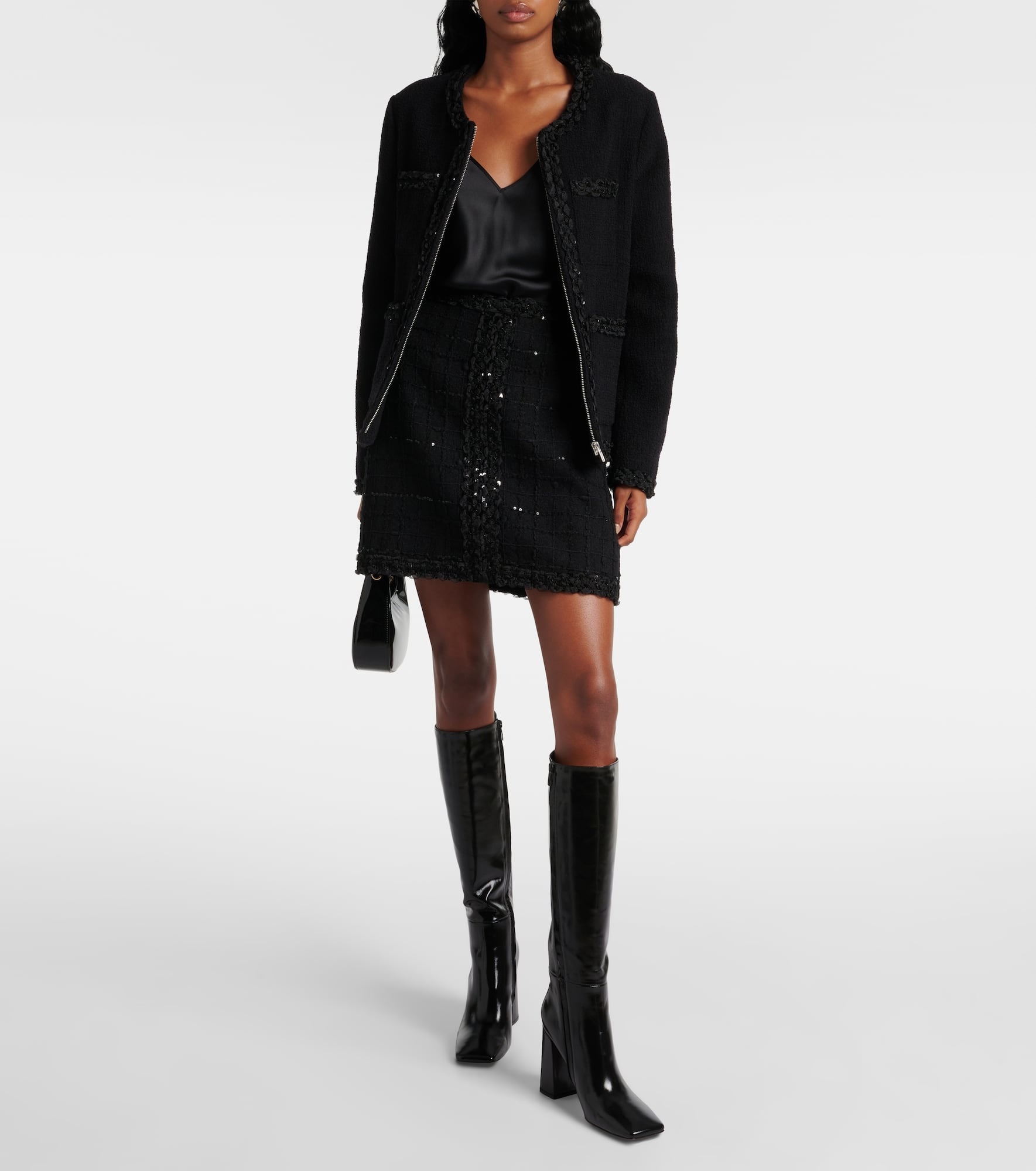 Sequined wool-blend bouclé miniskirt - 2